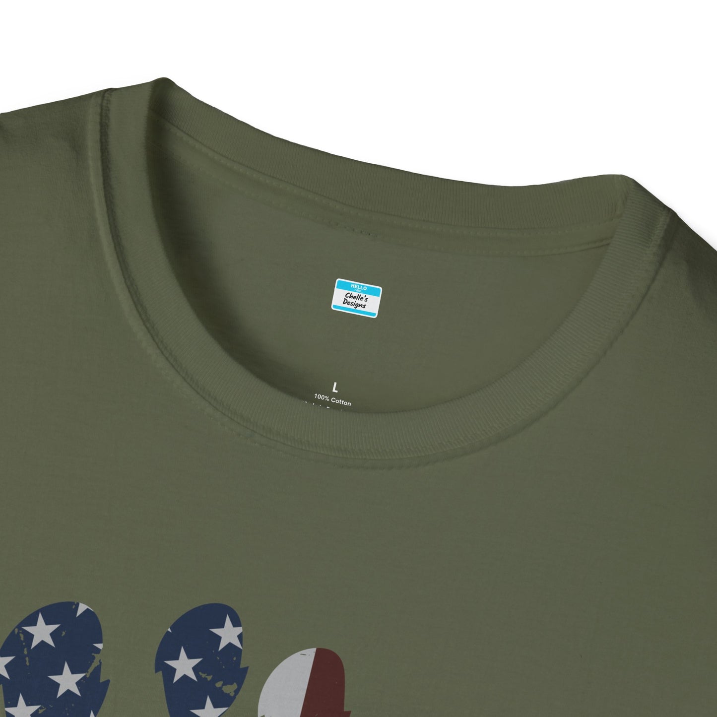 Patriotic Bigfoot Footprint T-Shirt, American Flag Sasquatch USA Tee