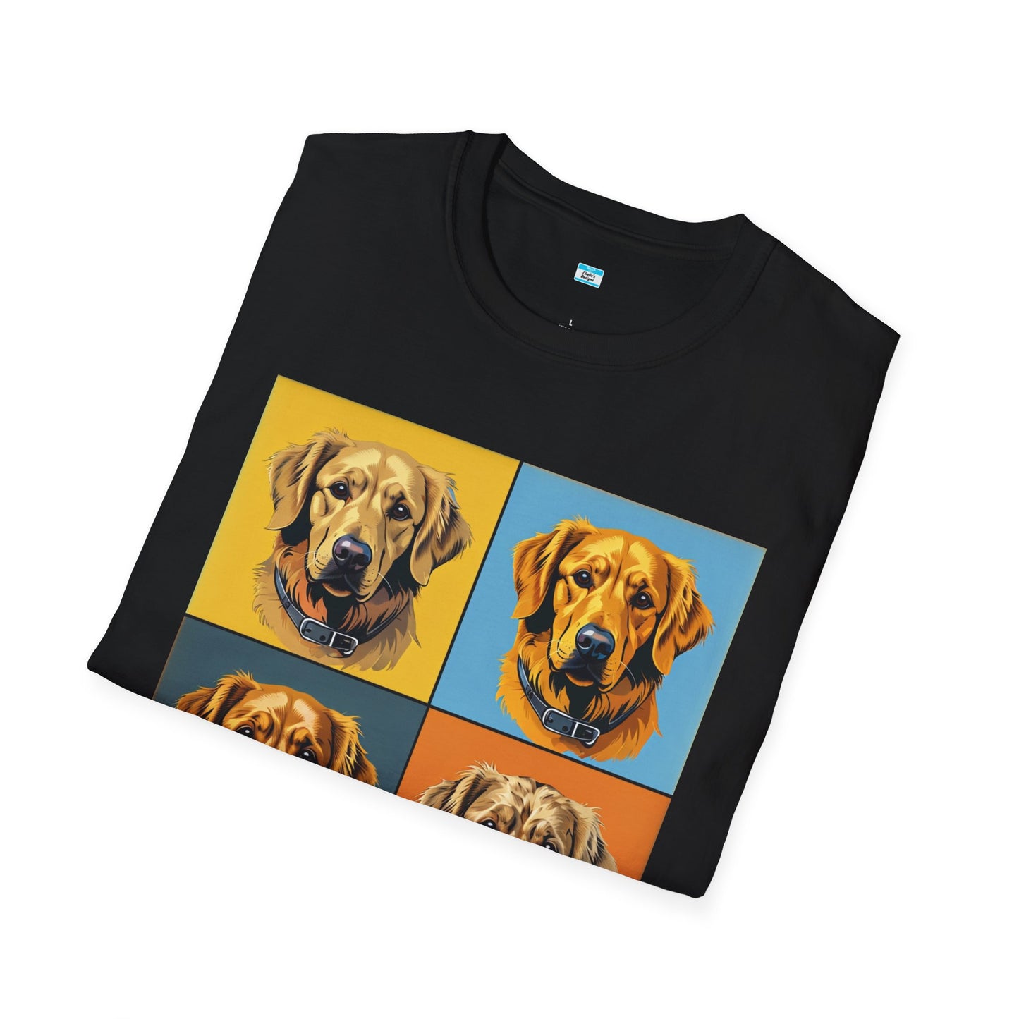 Pop Art Dog T-Shirt – Colorful Golden Retriever Graphic Tee for Dog Lovers