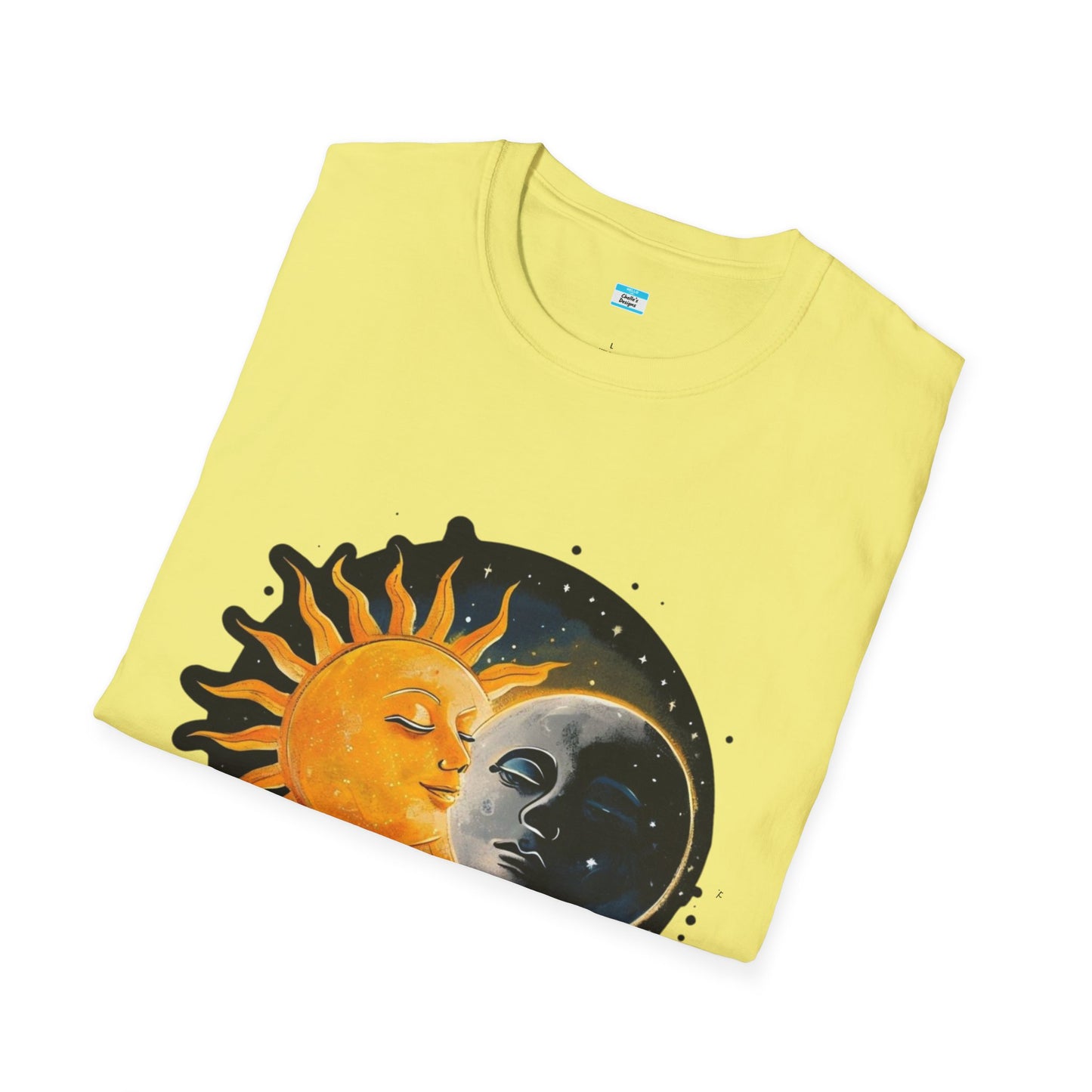 Lunar Kiss T-Shirt β Romantic Sun and Moon Celestial Graphic Tee