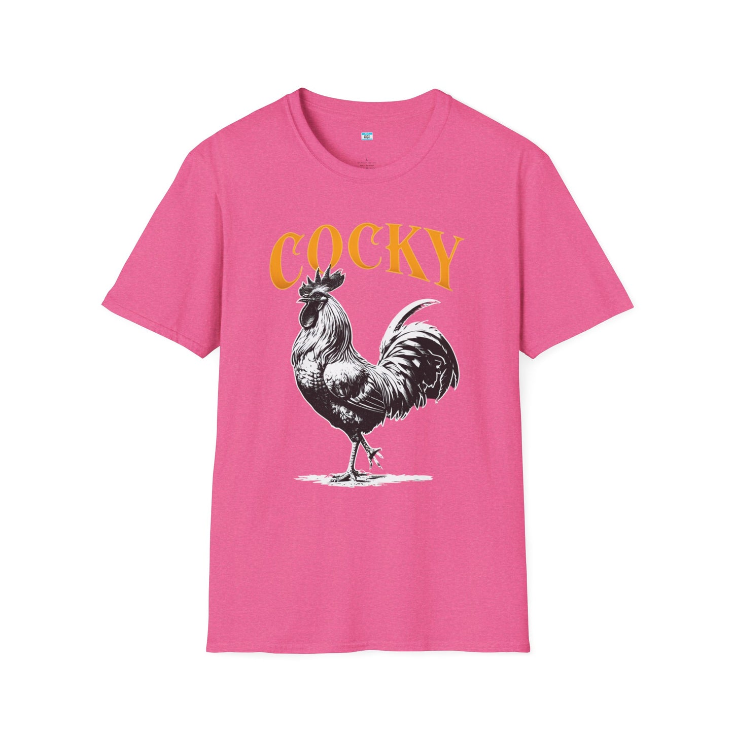 Cocky Rooster T-Shirt – Funny Farm Animal Graphic Tee, Bold Chicken Humor Shirt