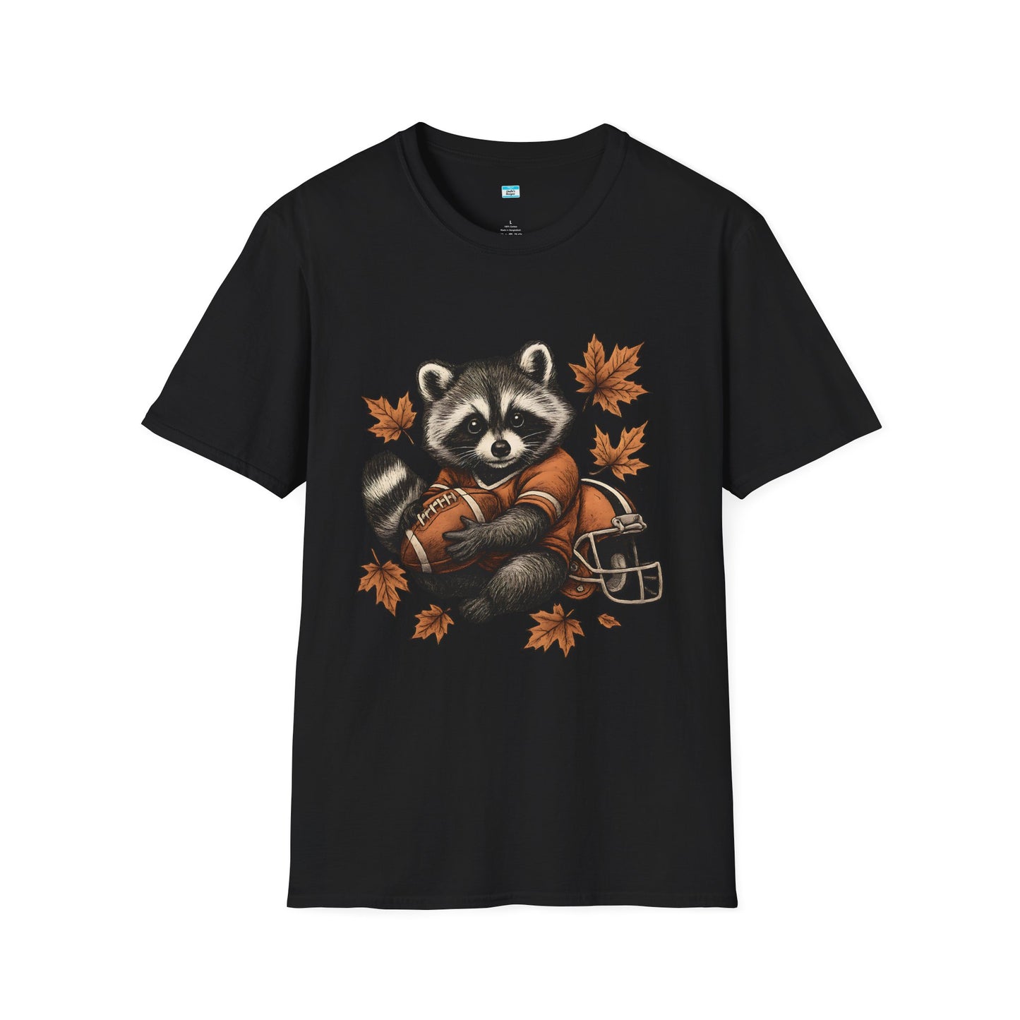 Raccoon Football T-Shirt – Cute Fall Animal Graphic Tee, Autumn Sports Shirt