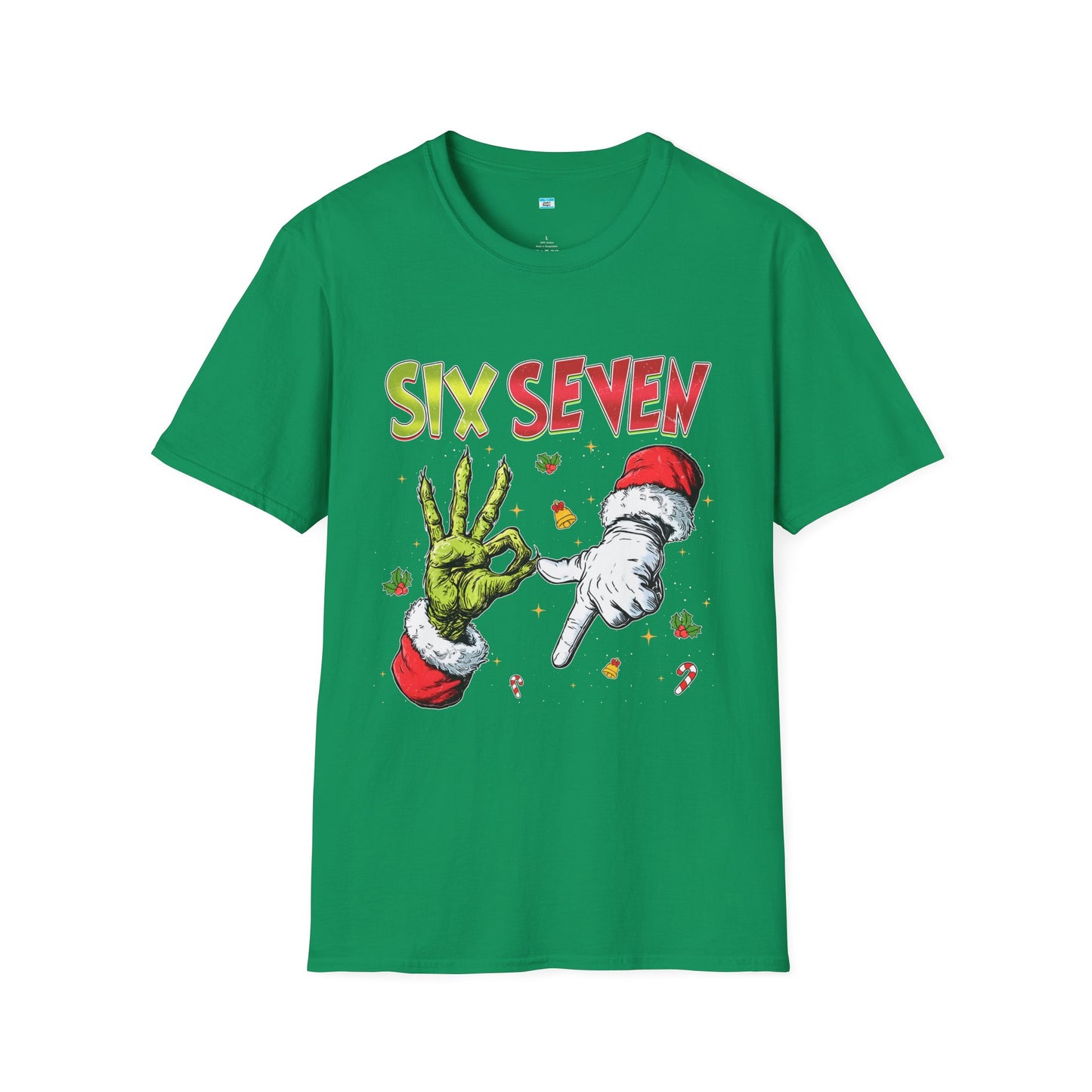 Funny Six Seven Christmas Shirt β Santa & Green Hand Holiday Humor Tee