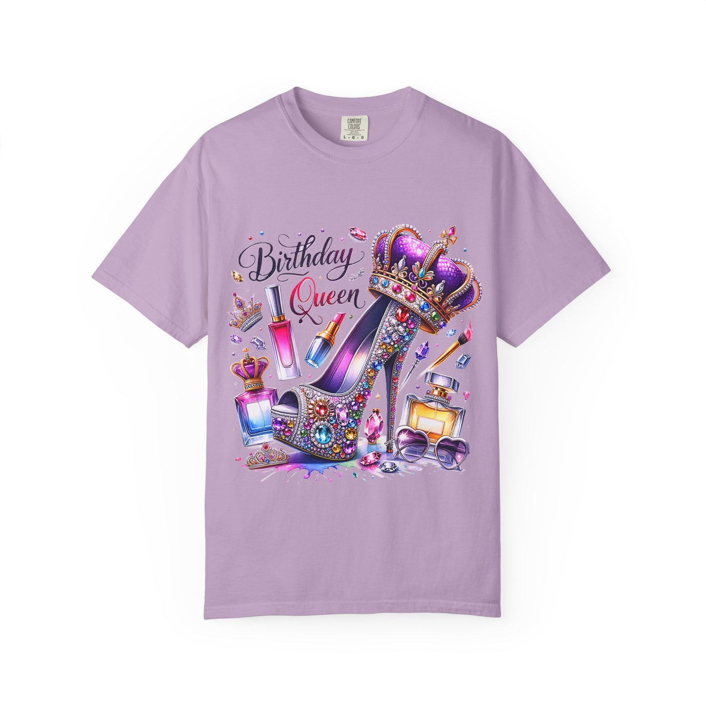 Birthday Queen T-Shirt – Glam Sparkly High Heel & Crown Birthday Outfit