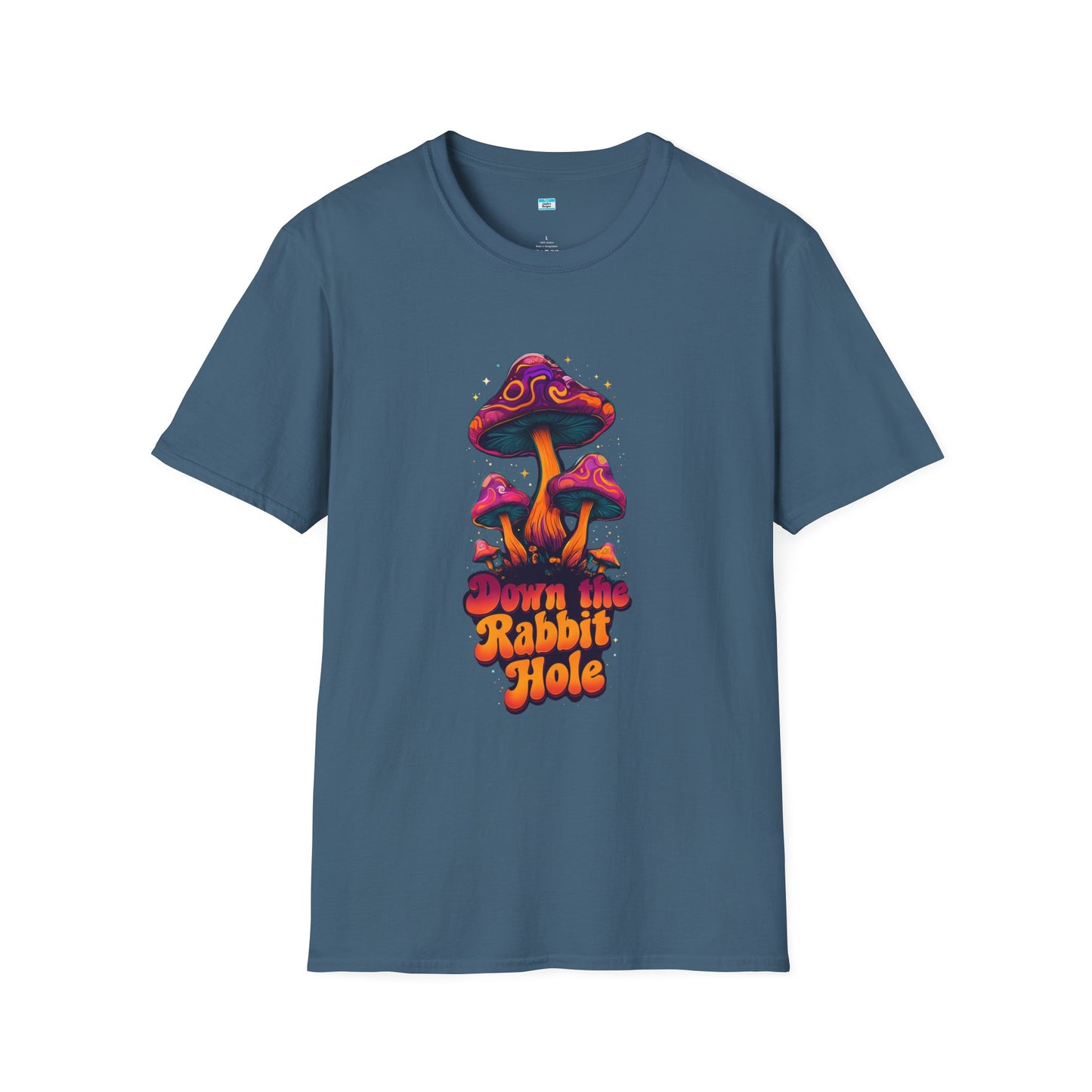 Down the Rabbit Hole T-Shirt – Trippy Psychedelic Mushroom Graphic Tee