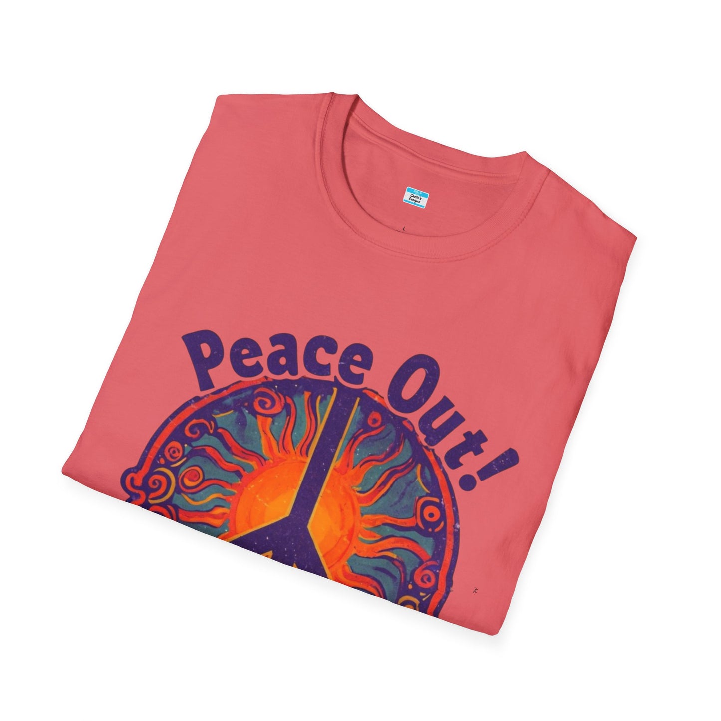 Peace Out! T-Shirt – Psychedelic Sun & Peace Sign Retro Rock Tee