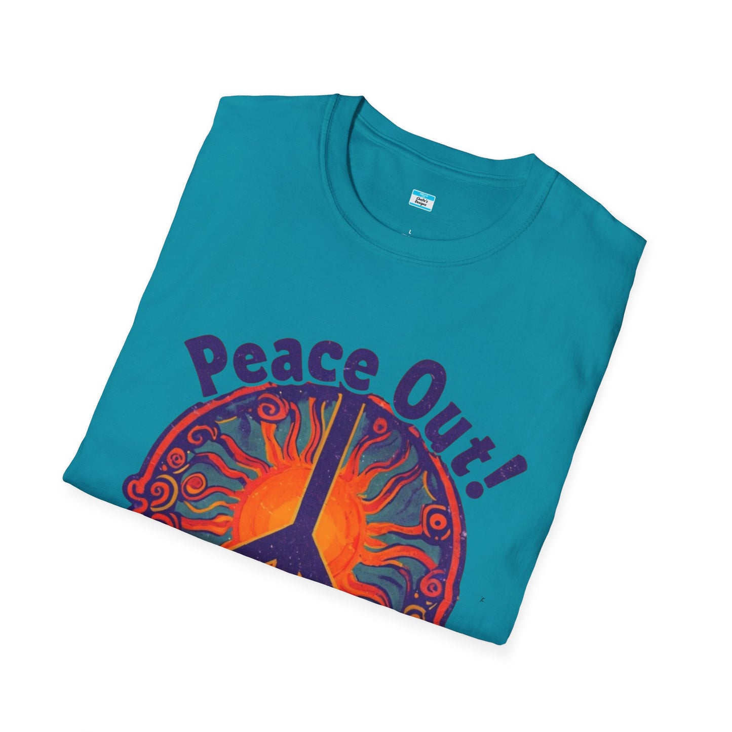 Peace Out! T-Shirt – Psychedelic Sun & Peace Sign Retro Rock Tee