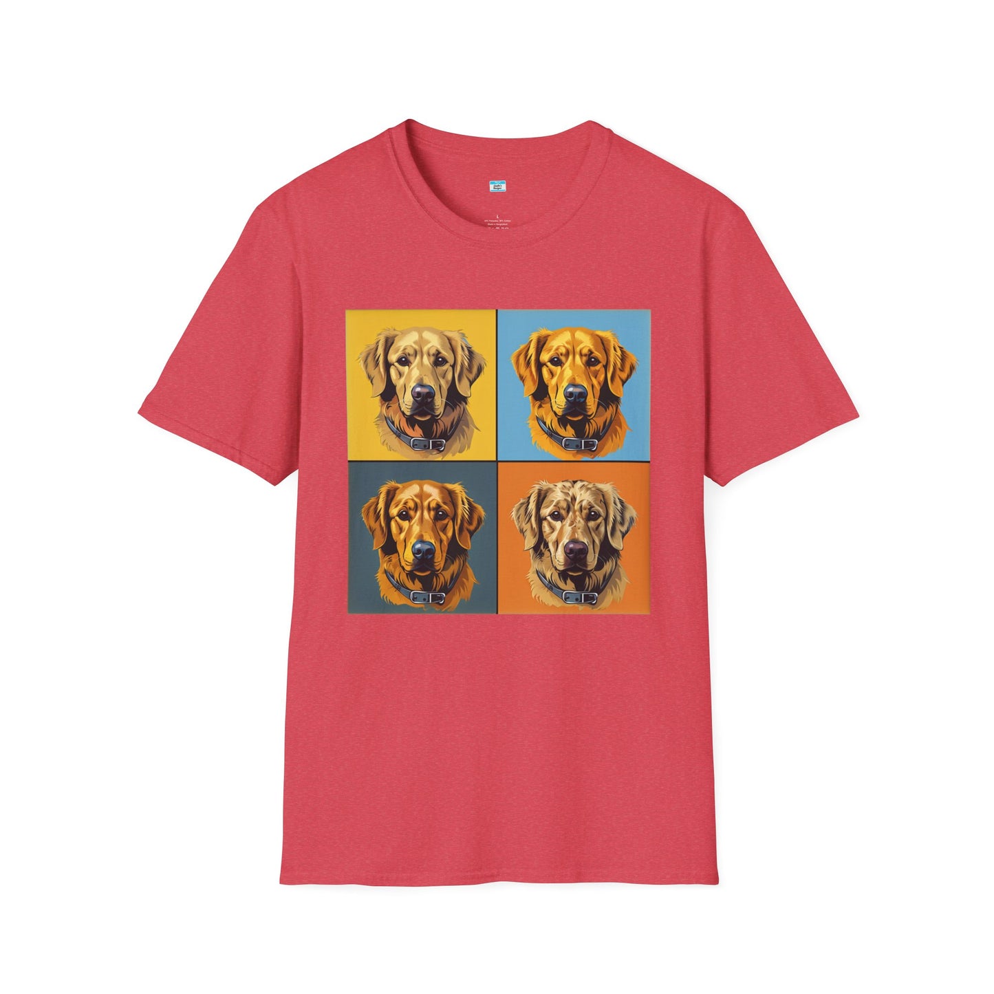 Pop Art Dog T-Shirt – Colorful Golden Retriever Graphic Tee for Dog Lovers