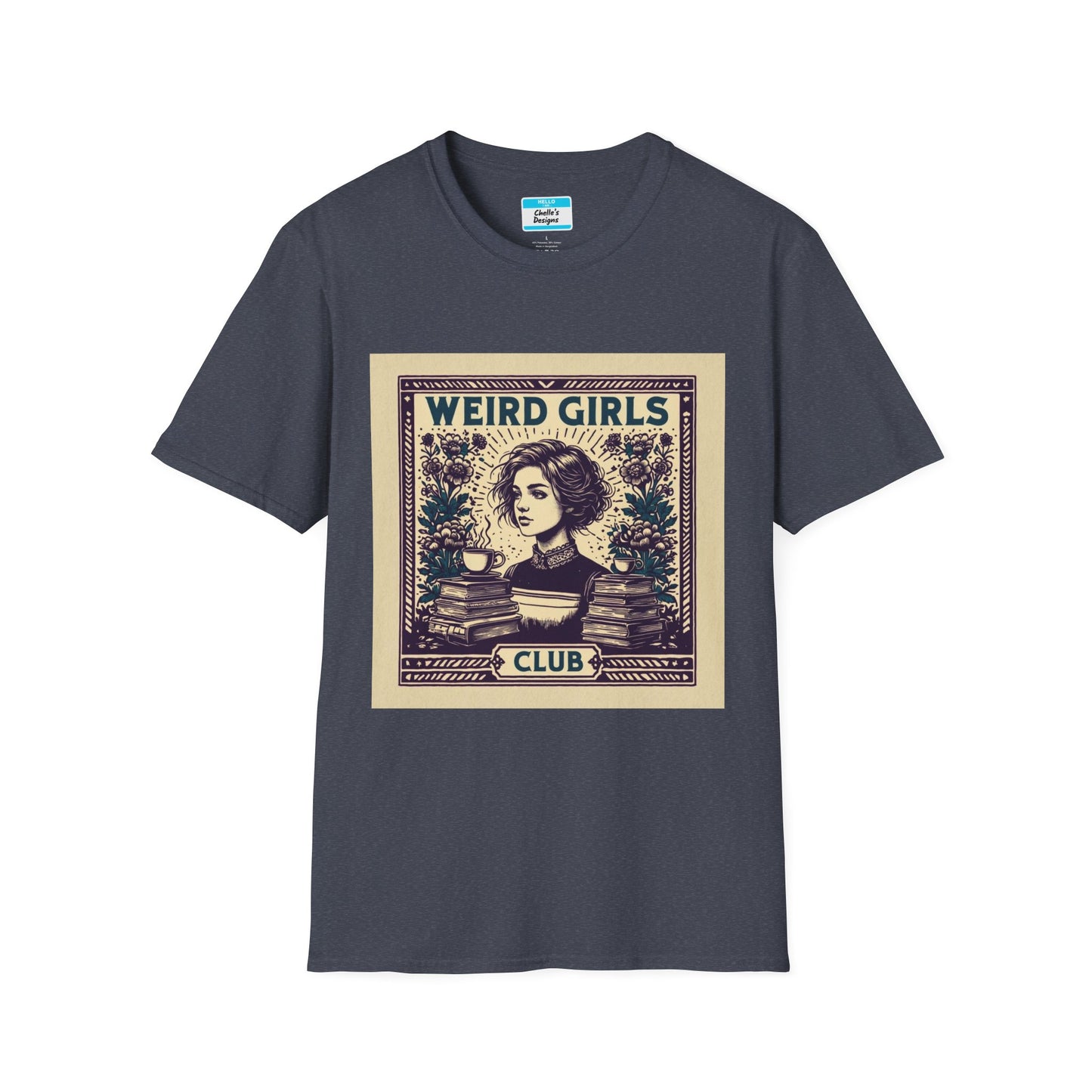 Weird Girls Club T-Shirt | Aesthetic Vintage Book Lover Graphic Tee for Women