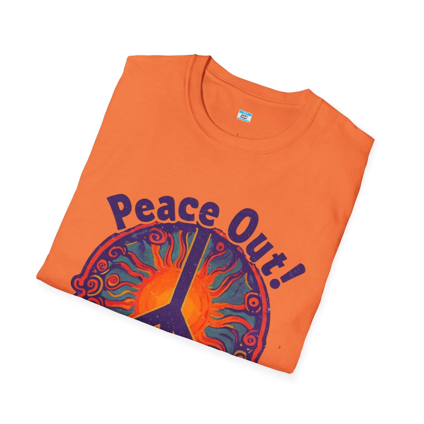 Peace Out! T-Shirt – Psychedelic Sun & Peace Sign Retro Rock Tee