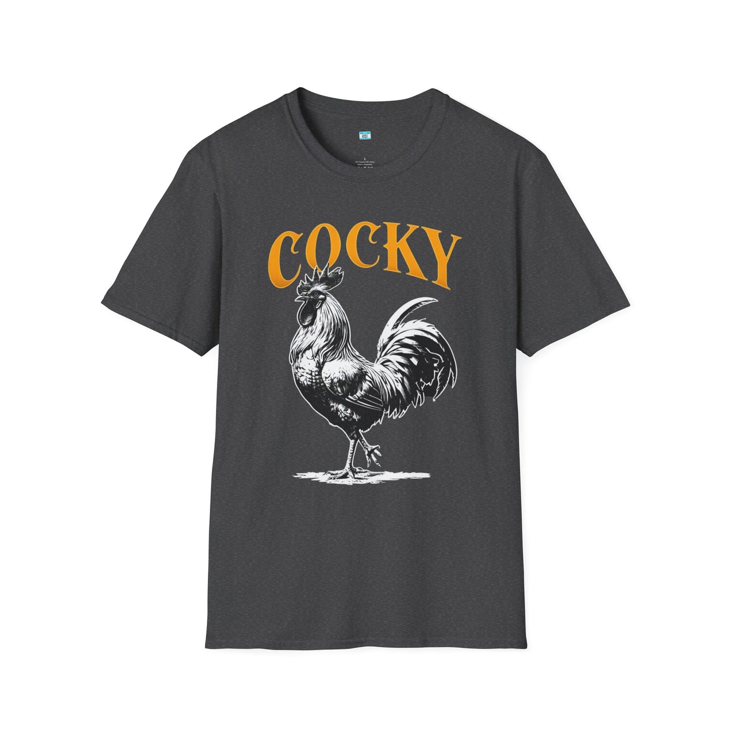 Cocky Rooster T-Shirt – Funny Farm Animal Graphic Tee, Bold Chicken Humor Shirt