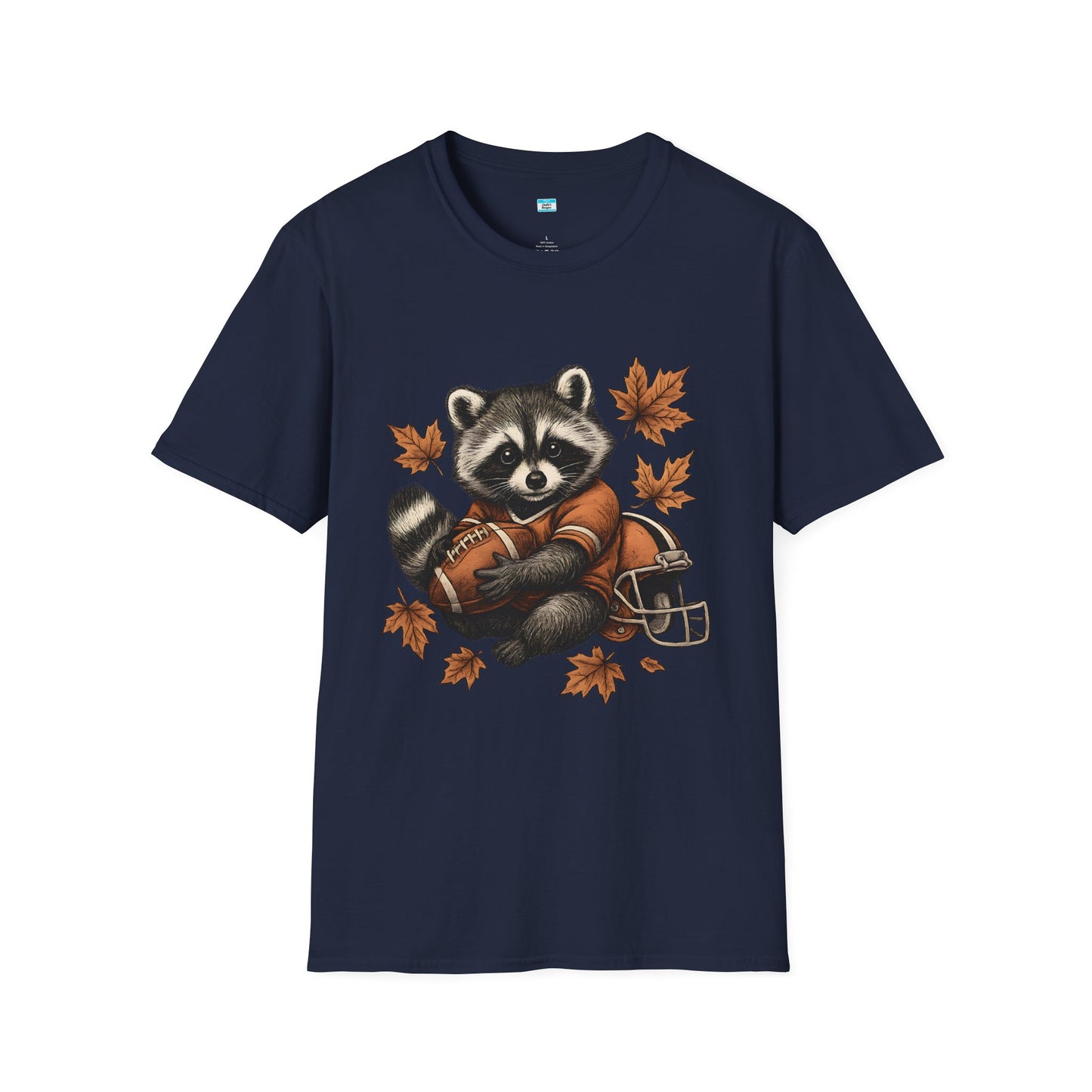 Raccoon Football T-Shirt – Cute Fall Animal Graphic Tee, Autumn Sports Shirt