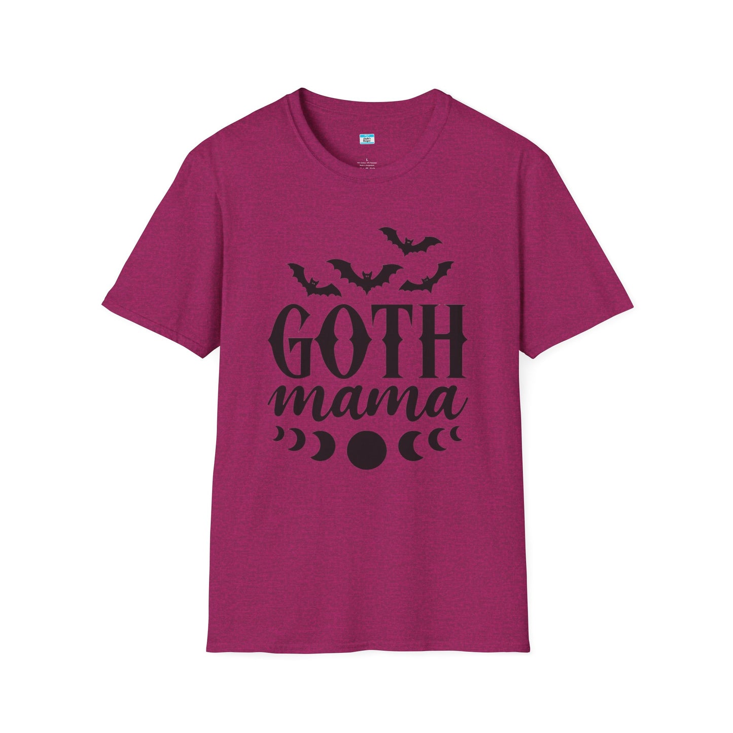Goth Mama T-Shirt β Moon Phase & Bat Graphic Tee for Spooky Moms