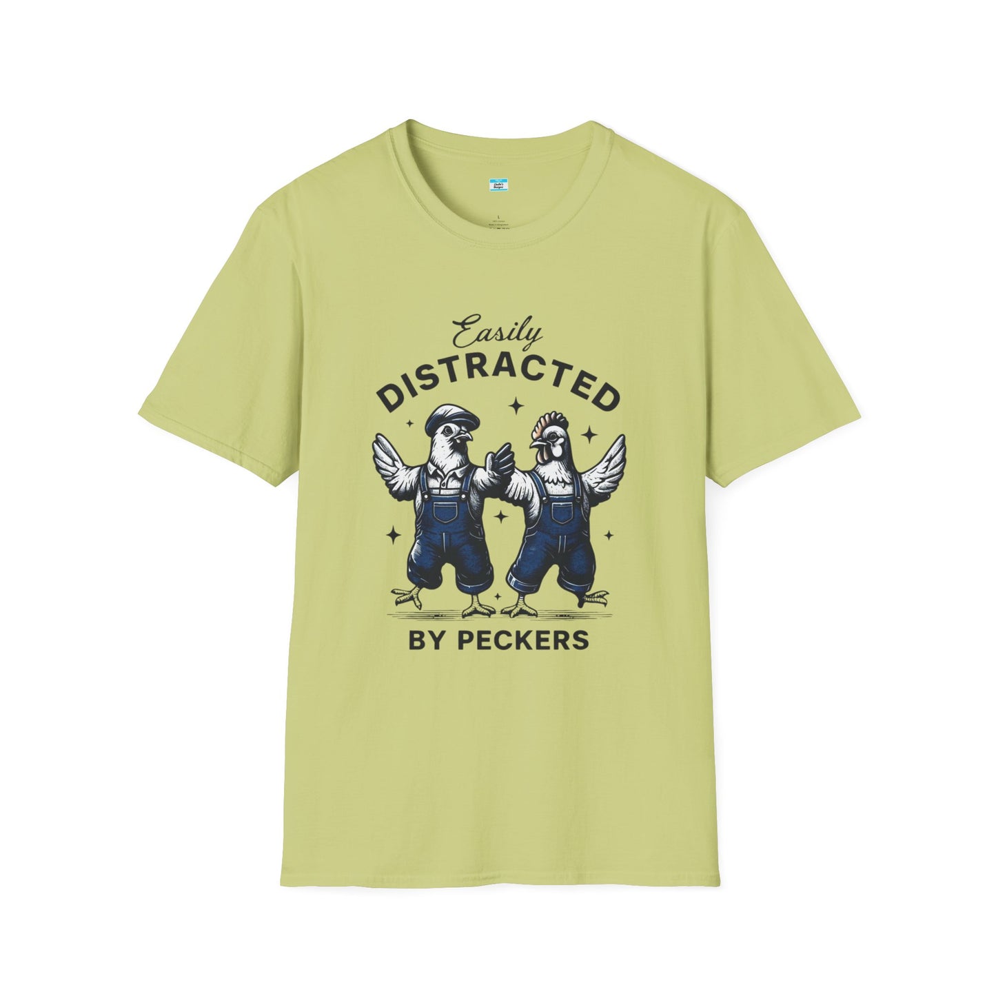 Easily Distracted by Peckers T-Shirt – Funny Chicken Graphic Tee, Farm Animal Humor Shirt