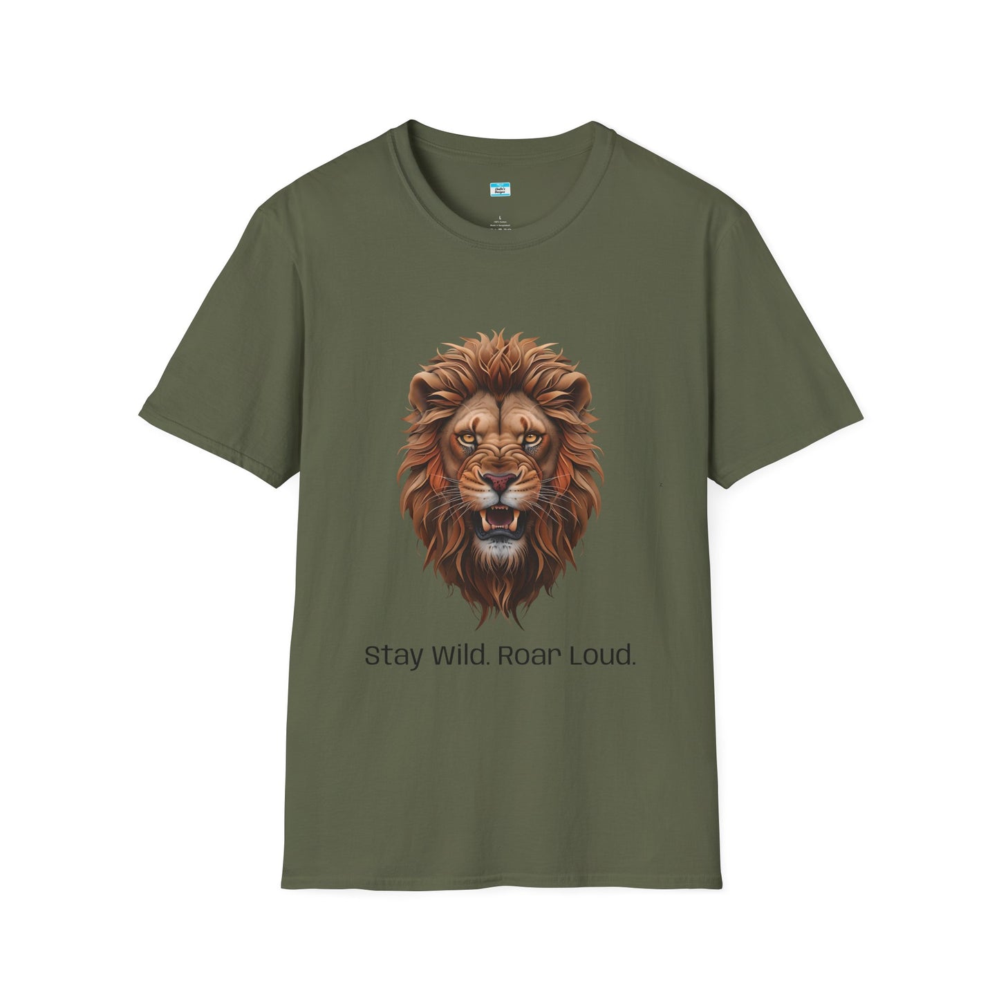 Stay Wild Roar Loud Lion Head Graphic Tee – Bold Motivational Animal Shirt