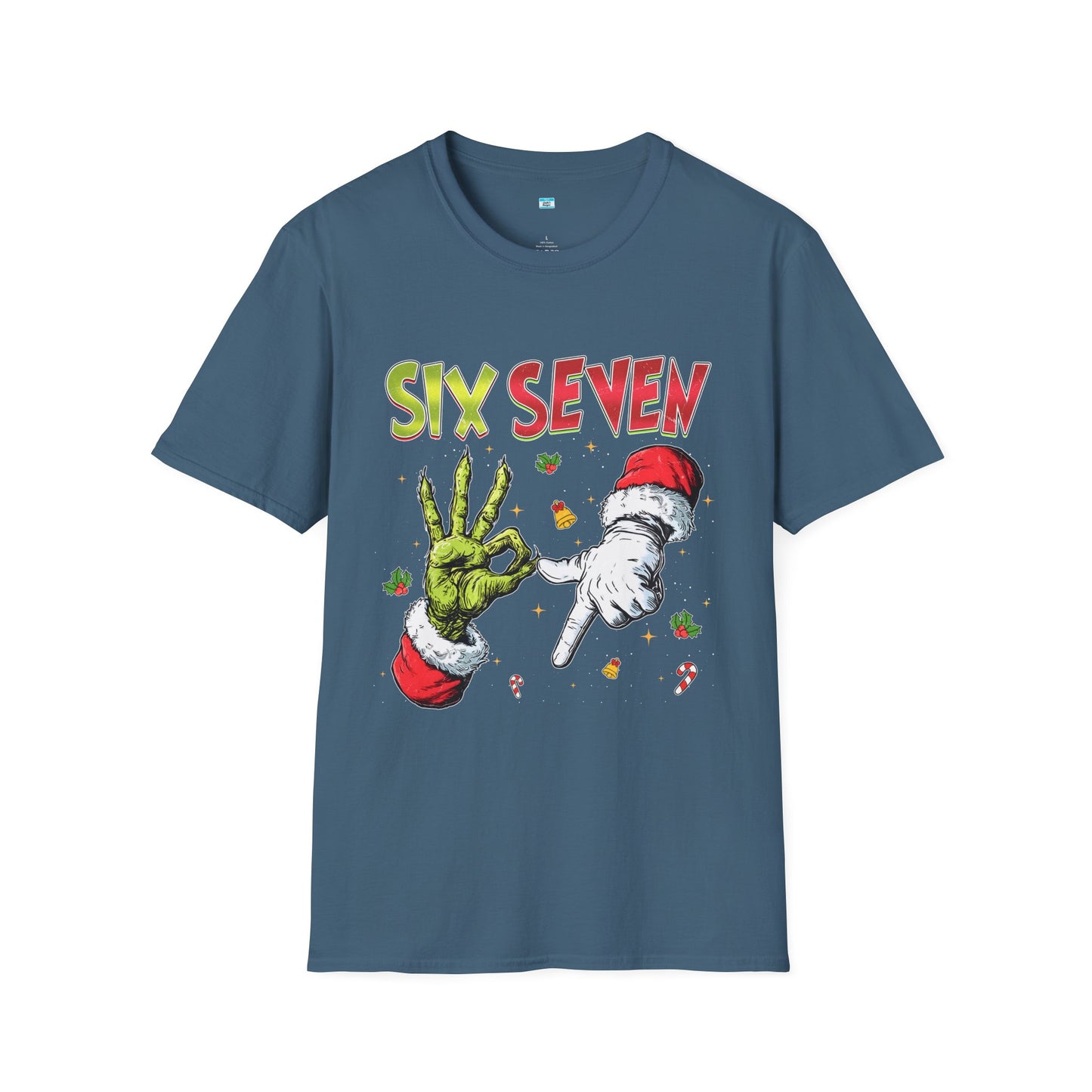 Funny Six Seven Christmas Shirt β Santa & Green Hand Holiday Humor Tee