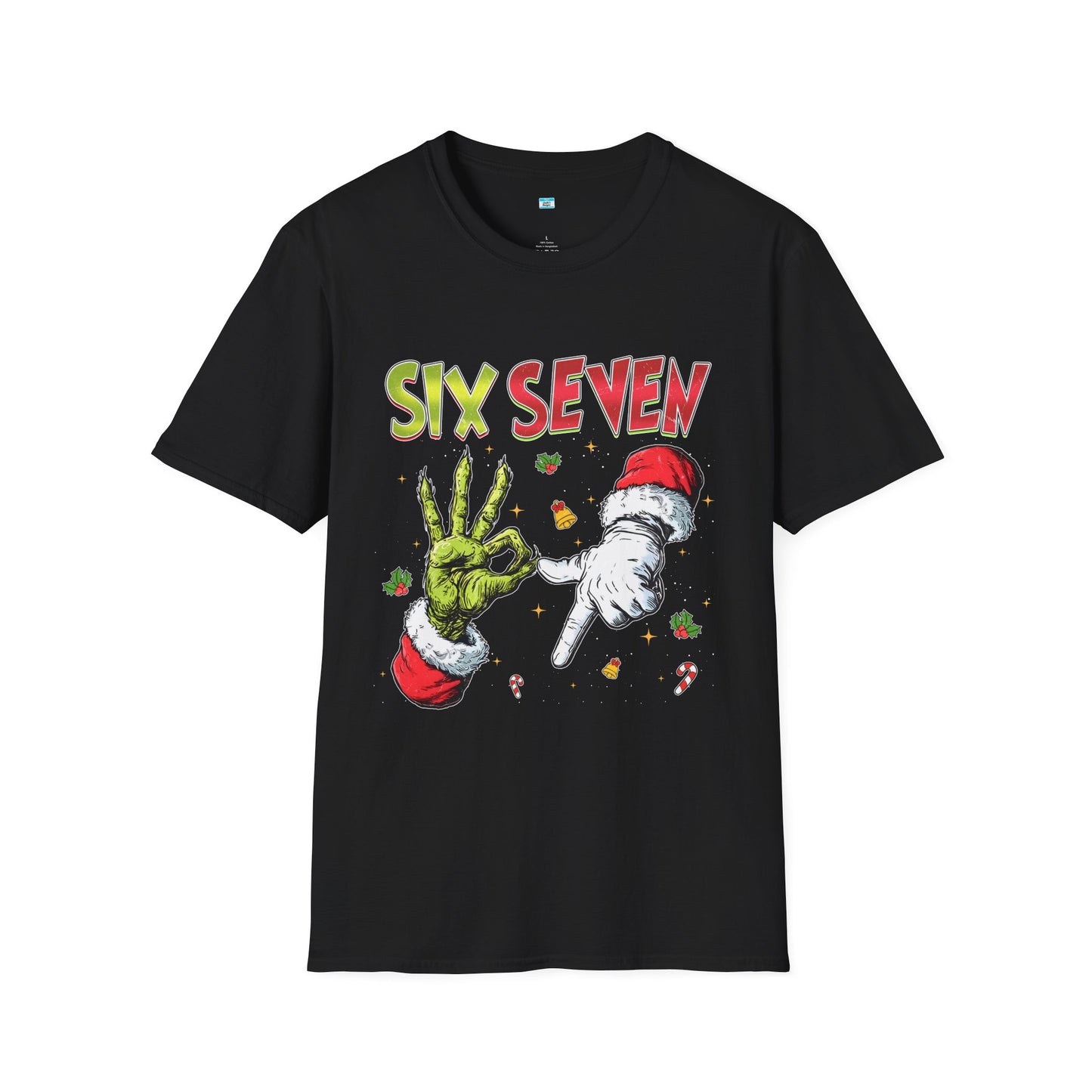 Funny Six Seven Christmas Shirt β Santa & Green Hand Holiday Humor Tee