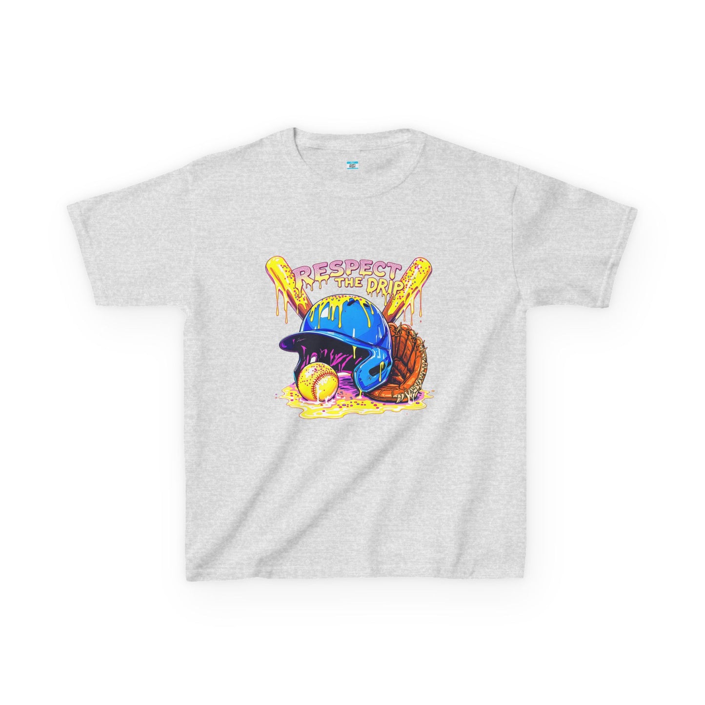 Respect the Drip Baseball Graphic Kids Tee – Streetwear Game Day Shirt