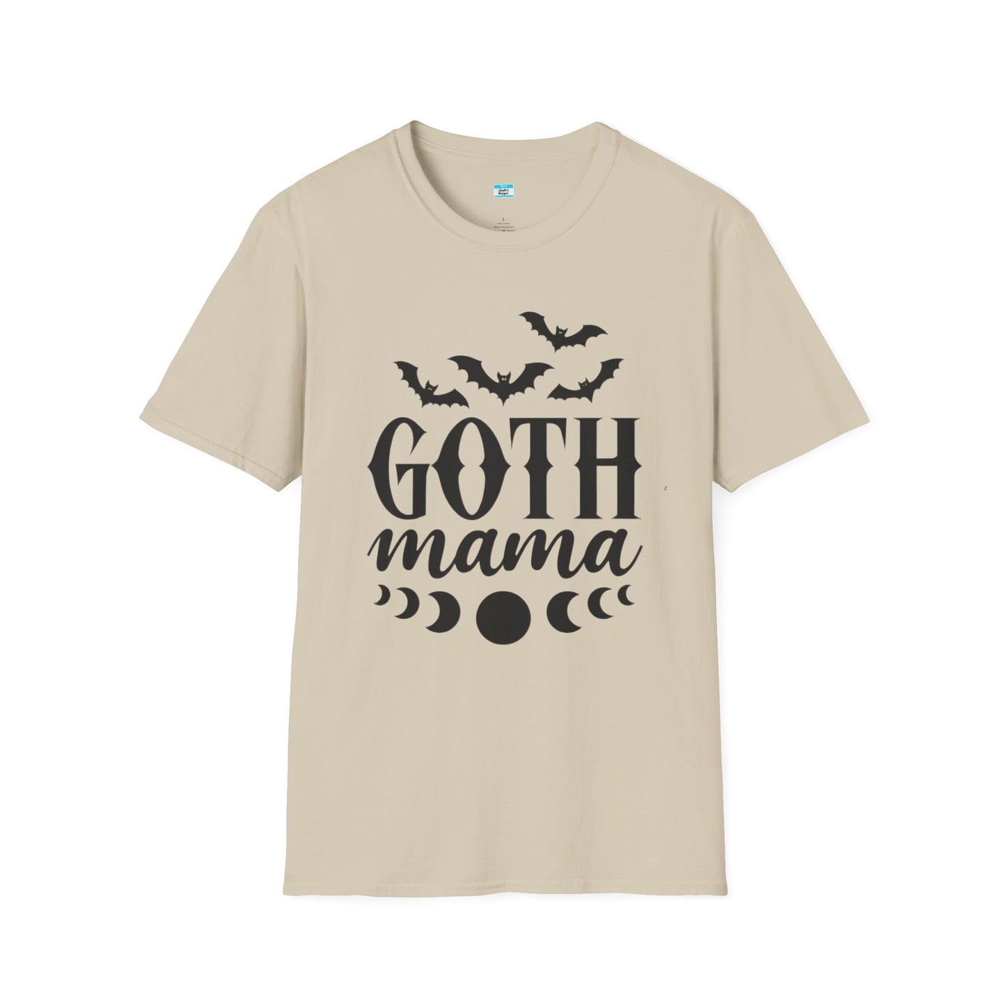 Goth Mama T-Shirt β Moon Phase & Bat Graphic Tee for Spooky Moms