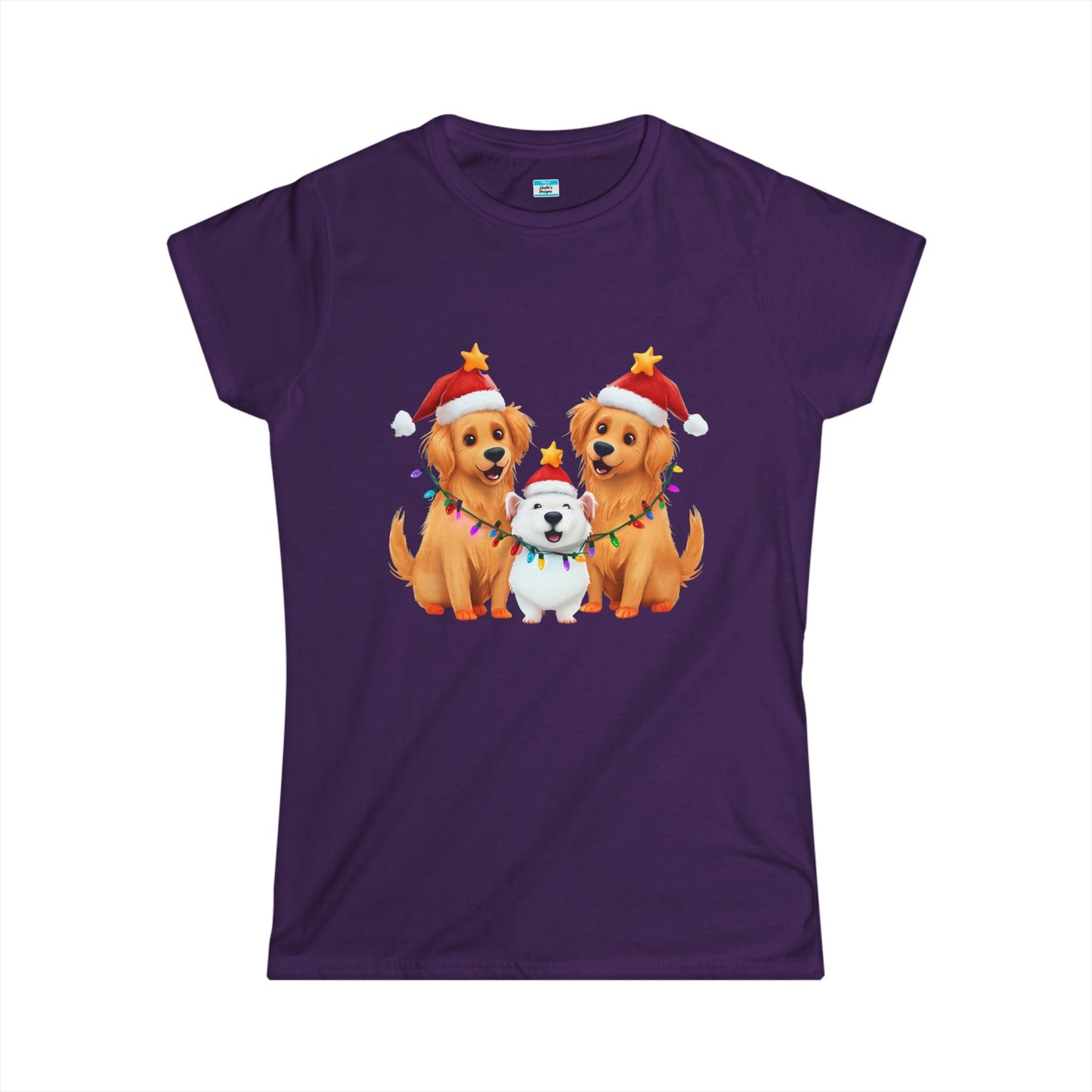 Christmas Dogs T-Shirt β Cute Santa Hat & Holiday Lights Puppy Tee