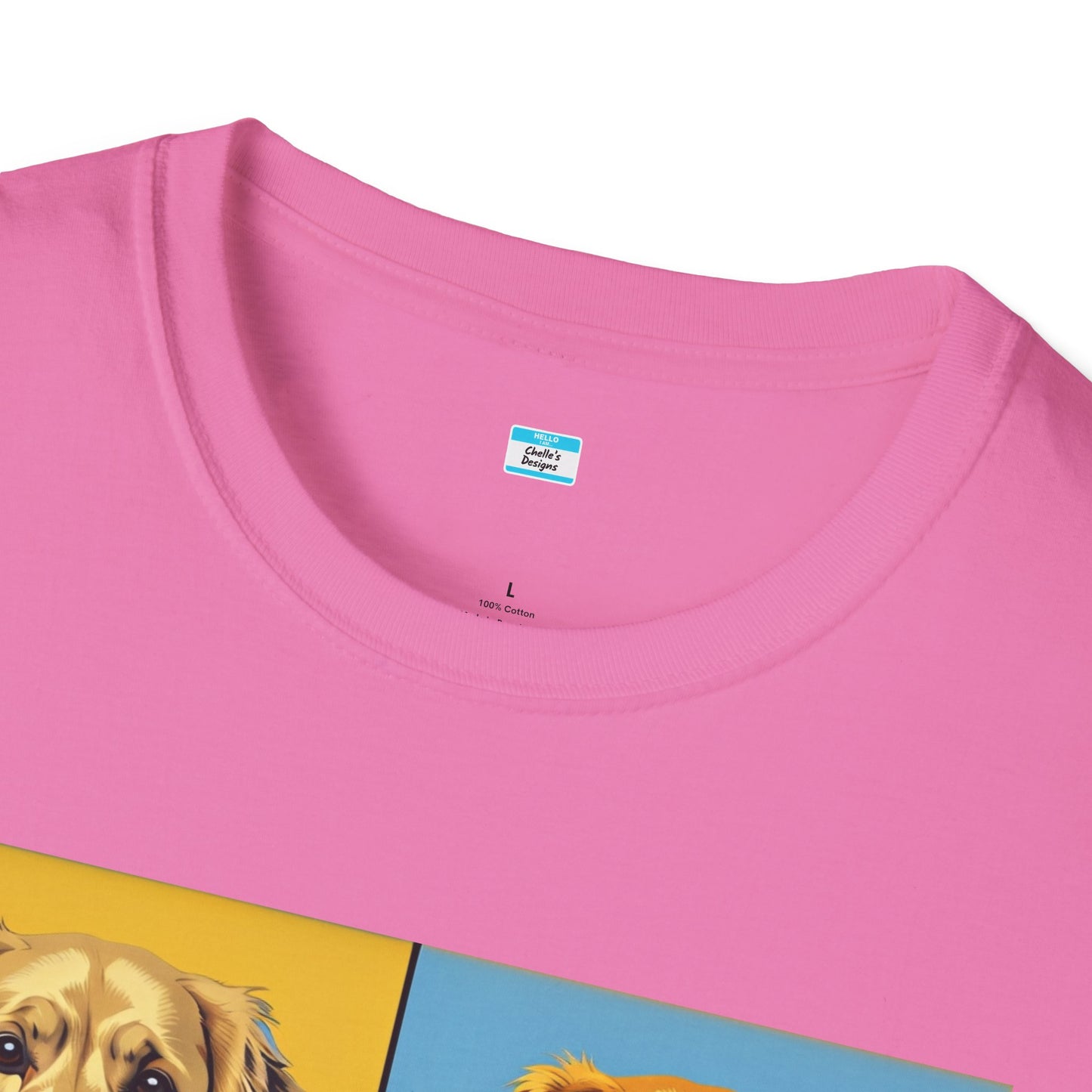 Pop Art Dog T-Shirt – Colorful Golden Retriever Graphic Tee for Dog Lovers