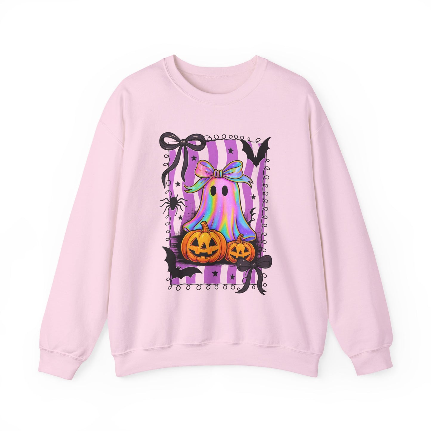 Pastel Ghost Halloween Sweatshirt | Kawaii Spooky Cute Oversized Crewneck with Pumpkins