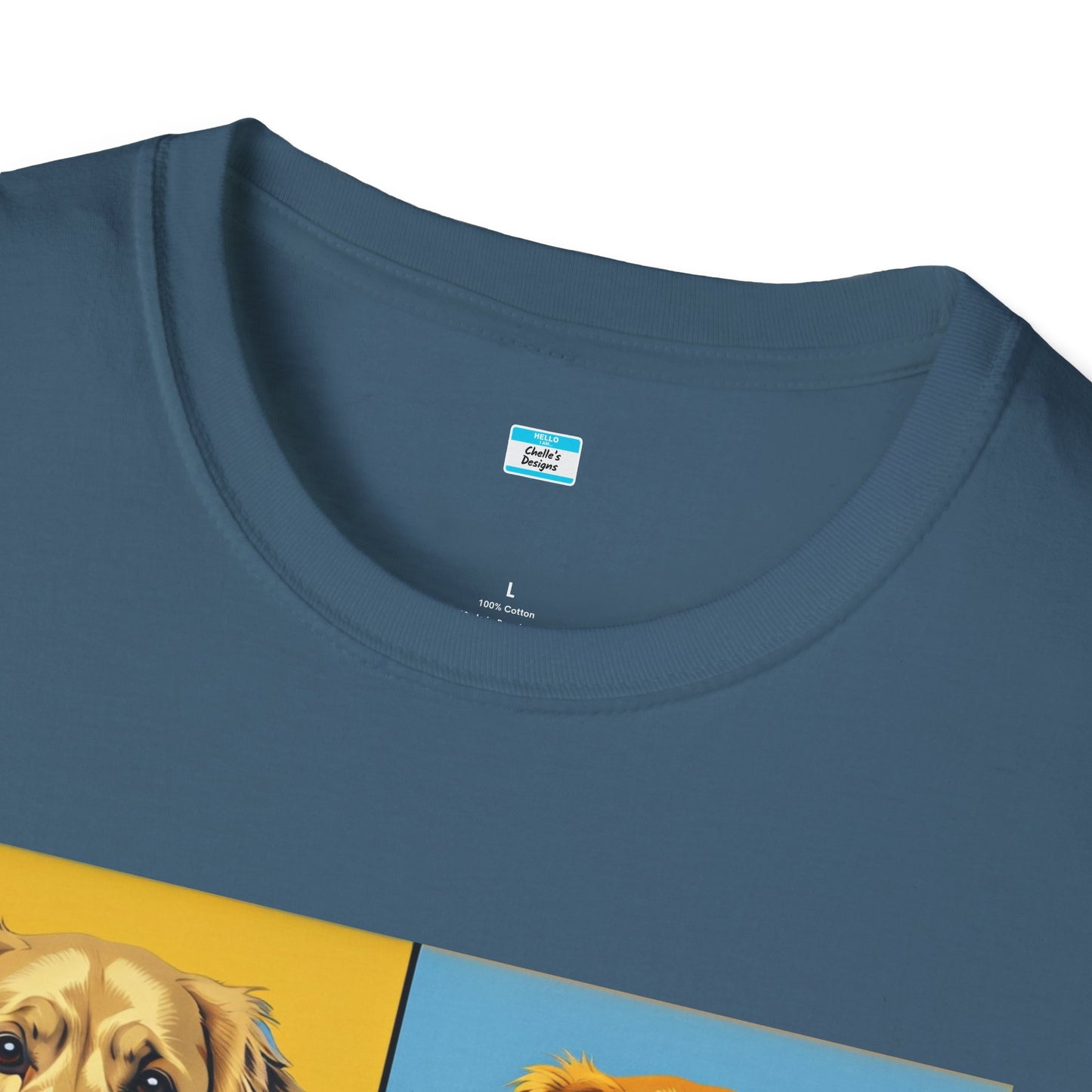 Pop Art Dog T-Shirt – Colorful Golden Retriever Graphic Tee for Dog Lovers