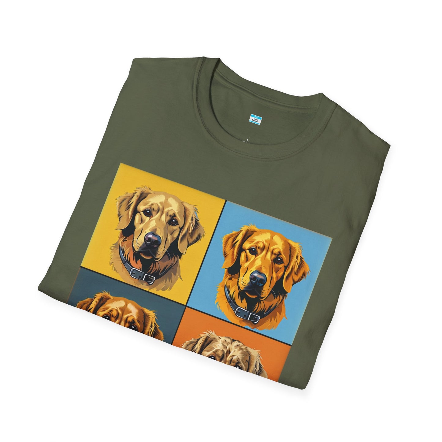 Pop Art Dog T-Shirt – Colorful Golden Retriever Graphic Tee for Dog Lovers