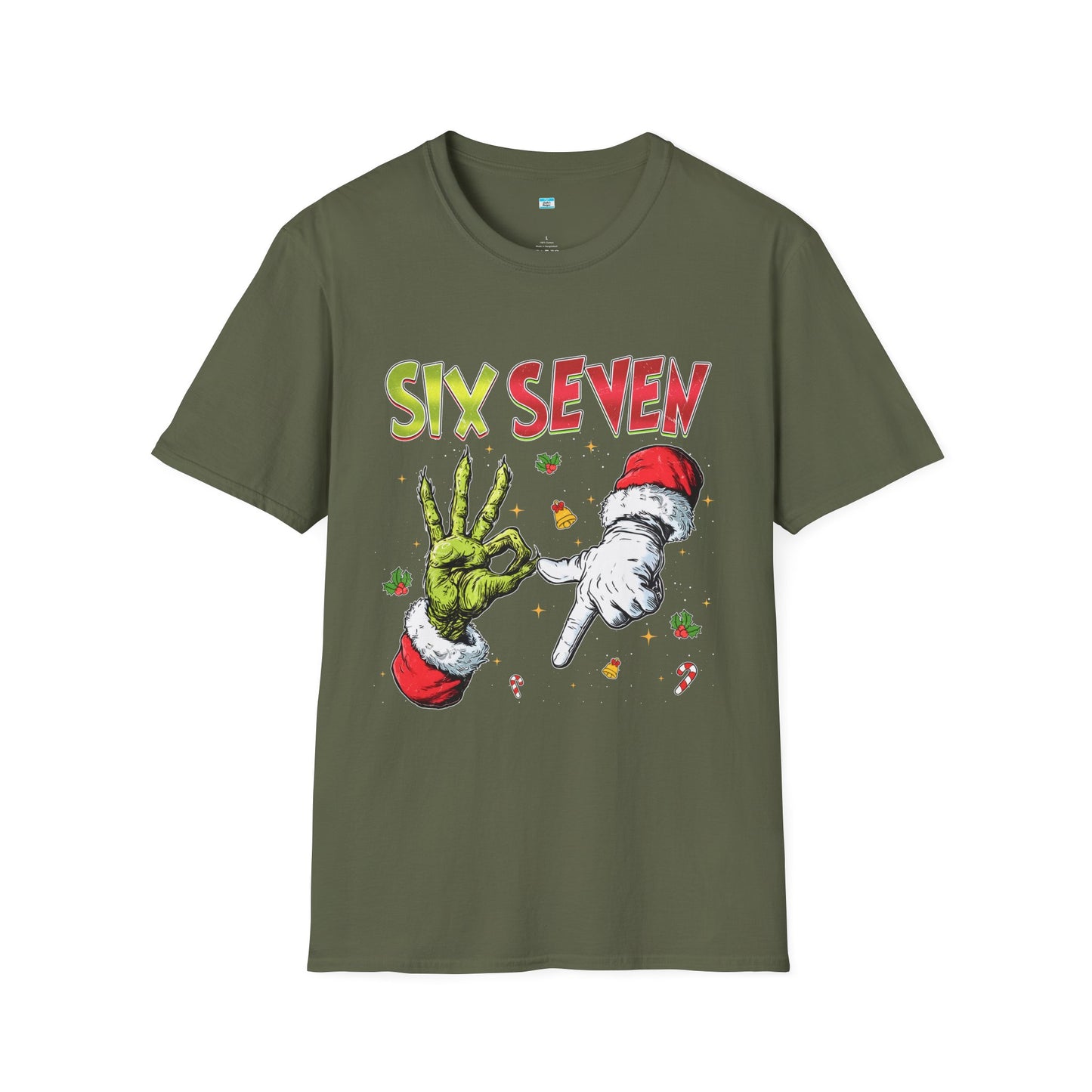 Funny Six Seven Christmas Shirt β Santa & Green Hand Holiday Humor Tee