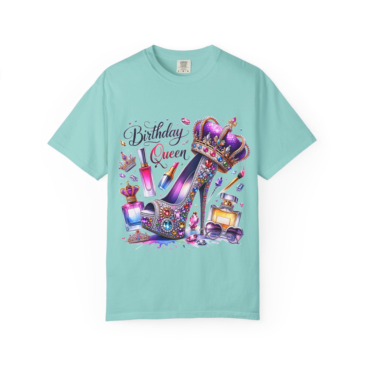 Birthday Queen T-Shirt – Glam Sparkly High Heel & Crown Birthday Outfit