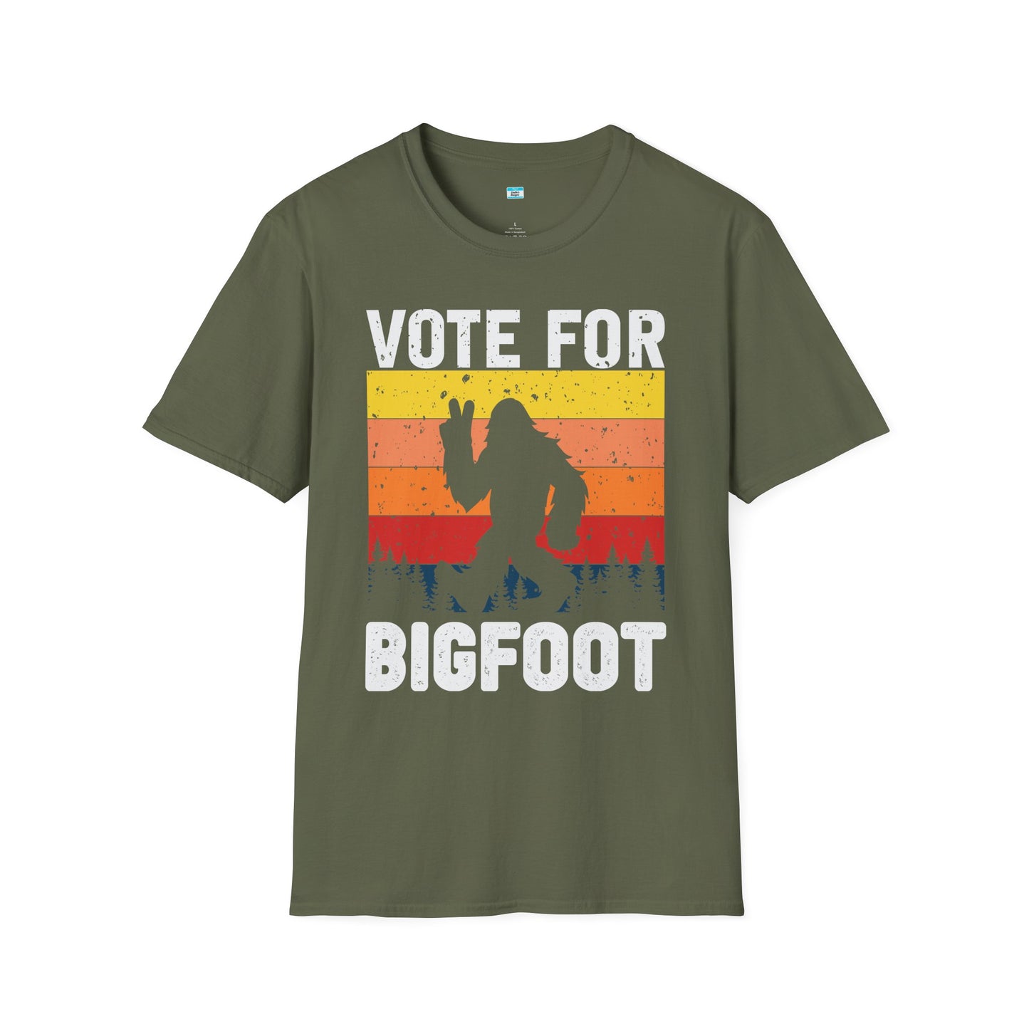 Vote for Bigfoot T-Shirt β Funny Retro Sasquatch Election Humor Tee