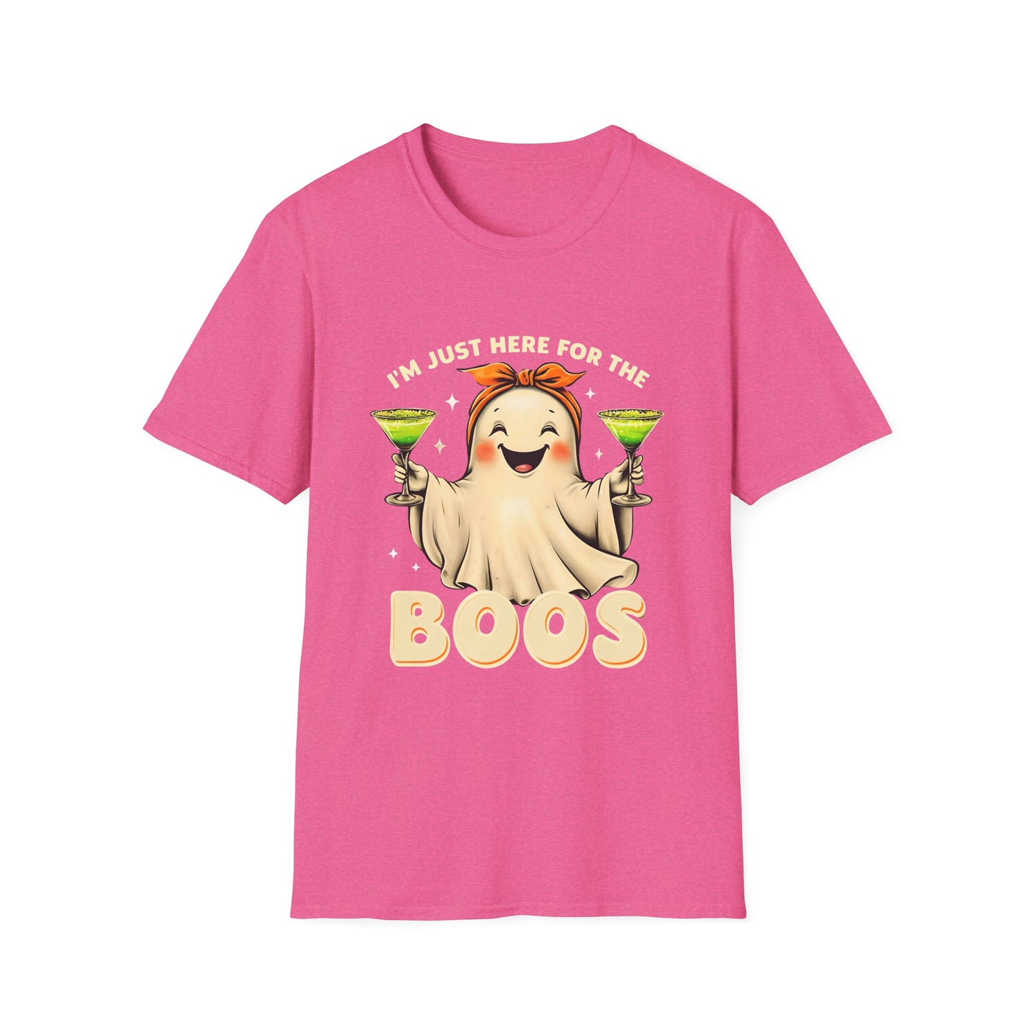 I’m Just Here for the Boos T-Shirt – Funny Halloween Ghost Drinking Tee