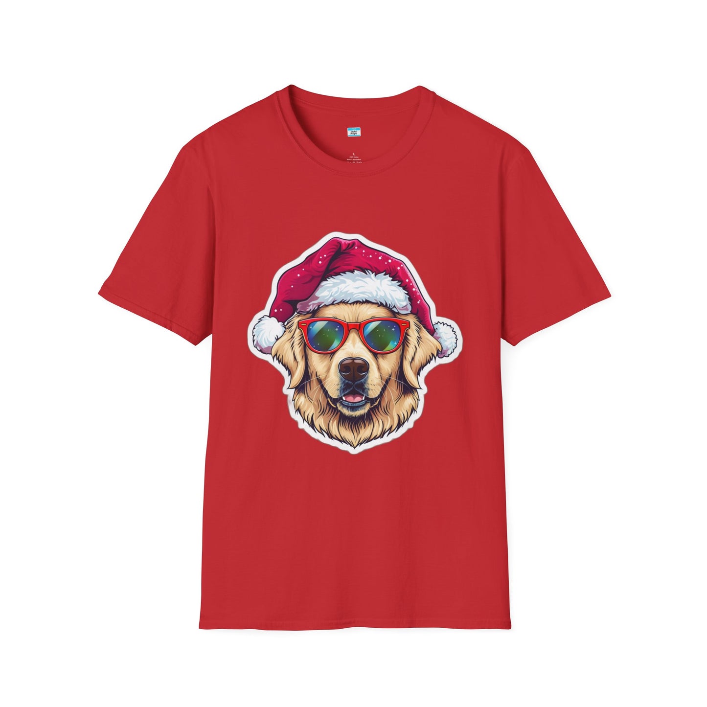 Christmas Dog T-Shirt β Cool Golden Retriever Santa Hat Holiday Tee