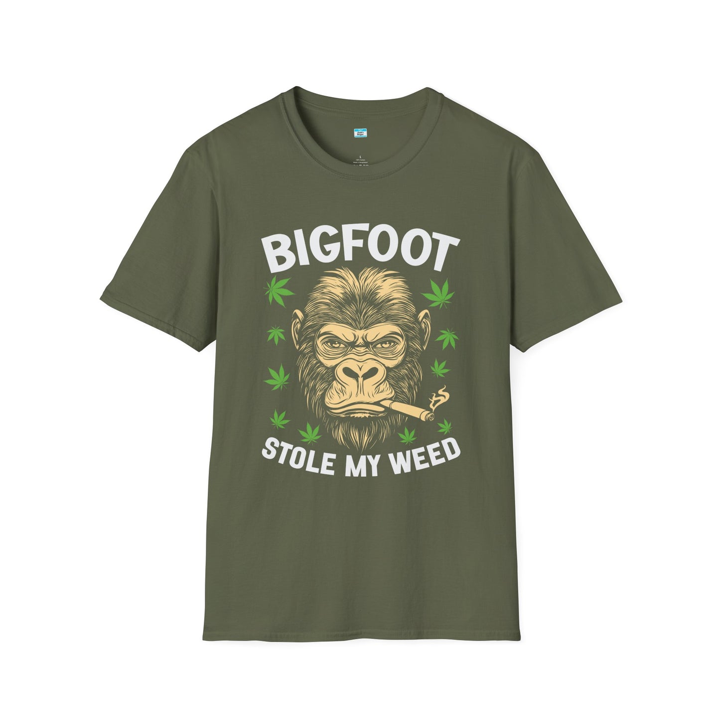 Bigfoot Stole My Weed T-Shirt, Funny 420 Sasquatch Humor Tee