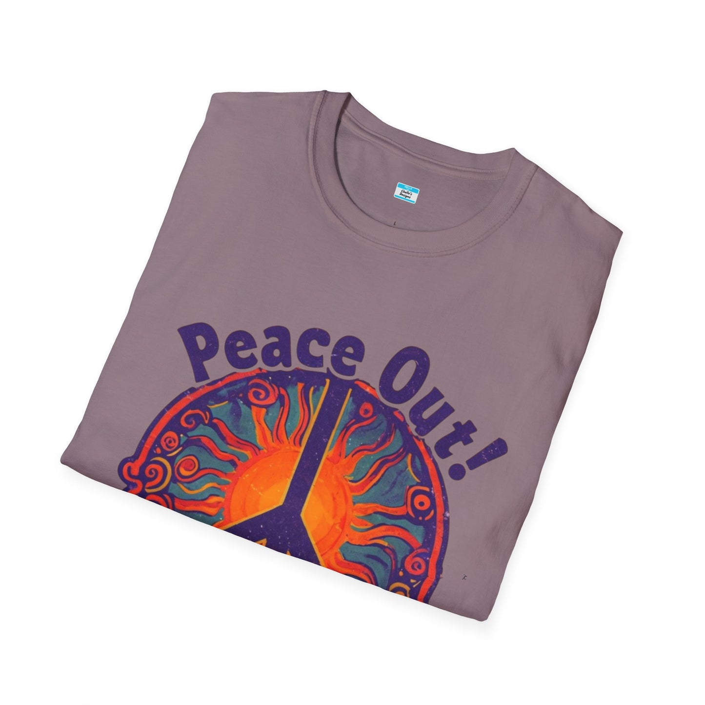 Peace Out! T-Shirt – Psychedelic Sun & Peace Sign Retro Rock Tee