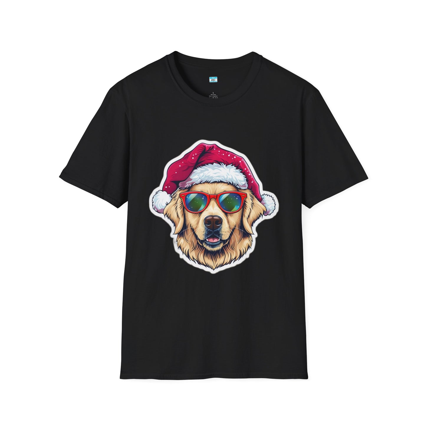 Christmas Dog T-Shirt β Cool Golden Retriever Santa Hat Holiday Tee