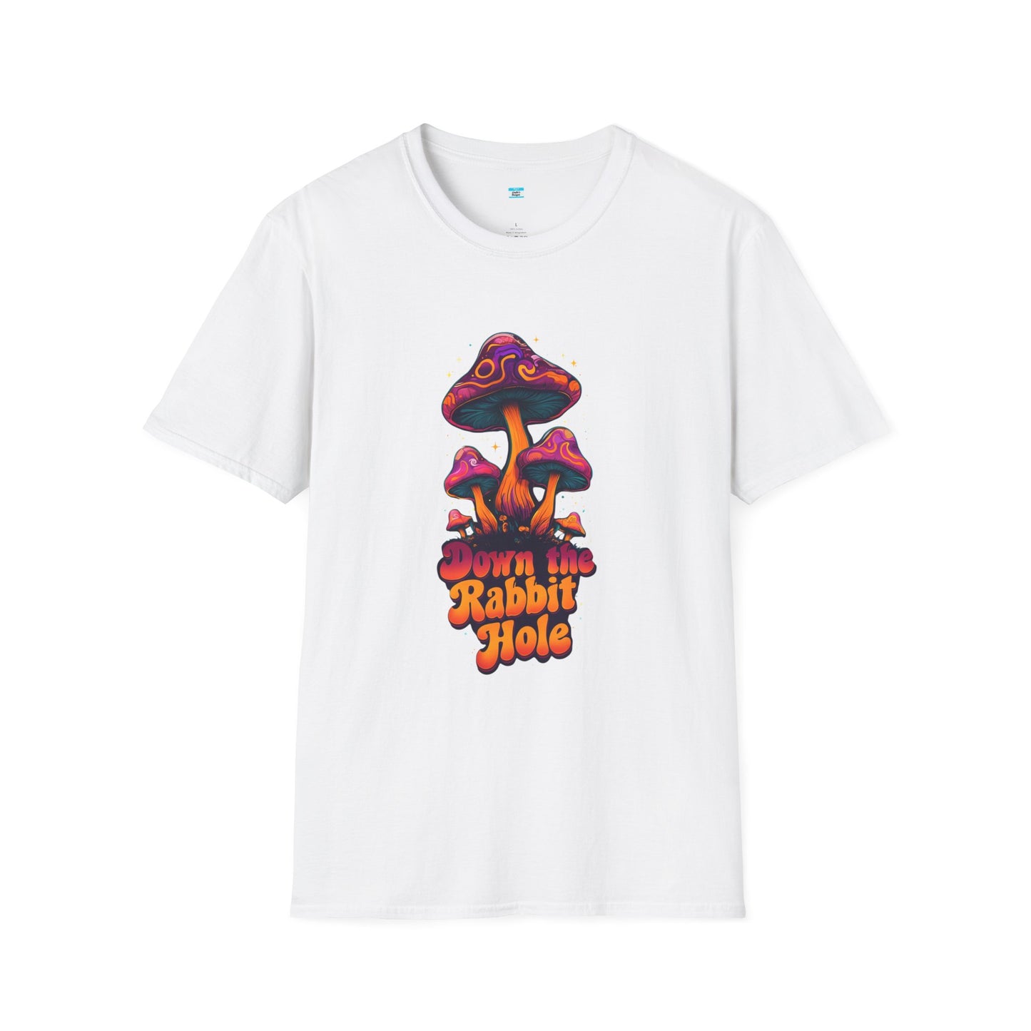 Down the Rabbit Hole T-Shirt – Trippy Psychedelic Mushroom Graphic Tee