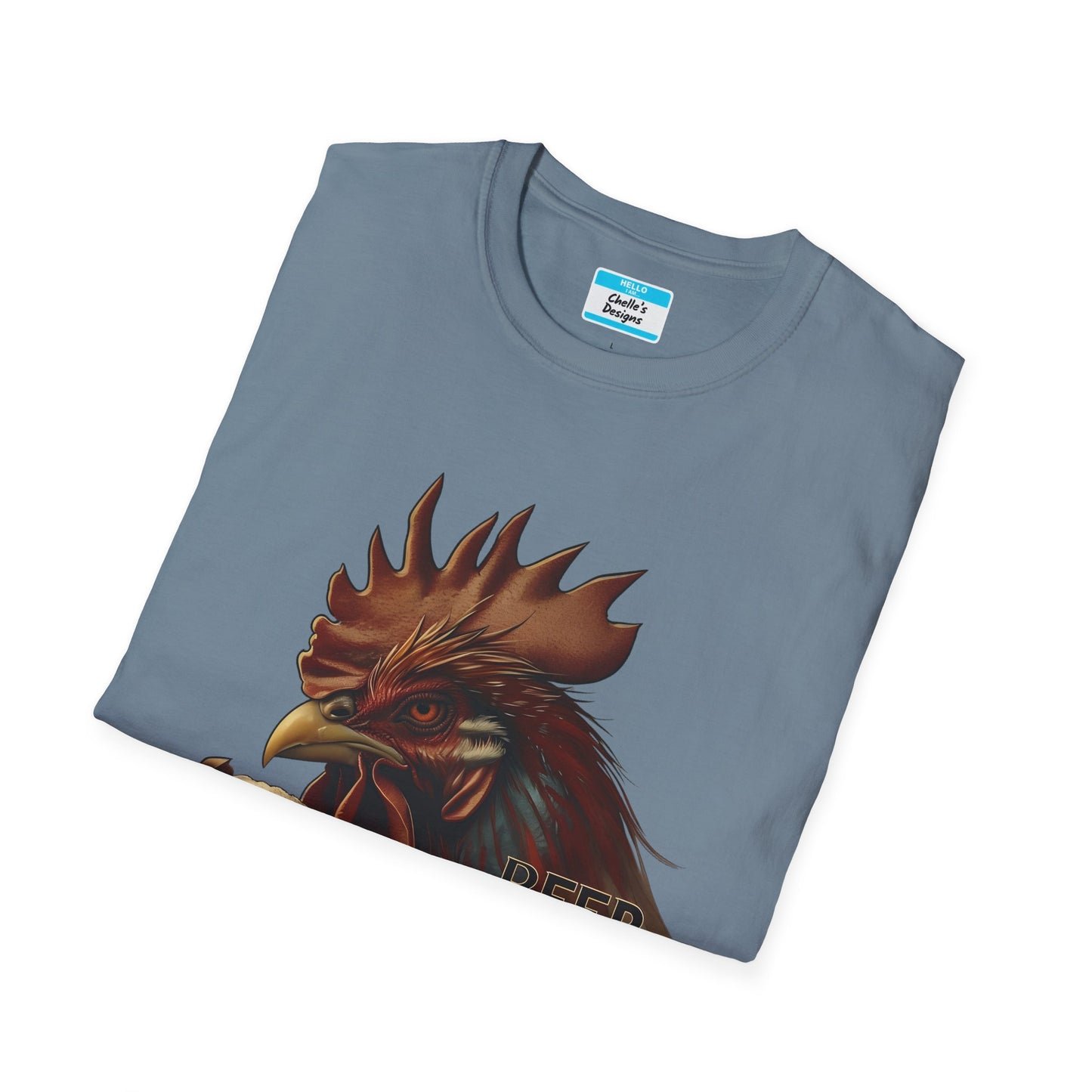 Beer & Wings T-Shirt | Funny Chicken Drinking Beer Graphic Tee for Men & Women
