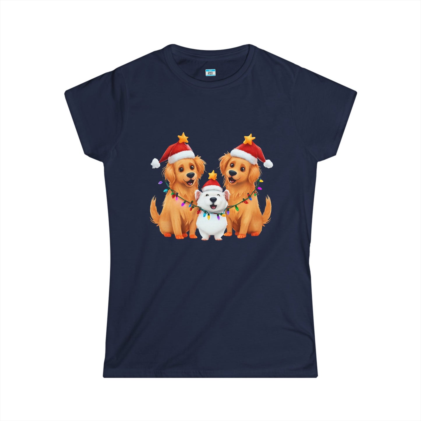 Christmas Dogs T-Shirt β Cute Santa Hat & Holiday Lights Puppy Tee