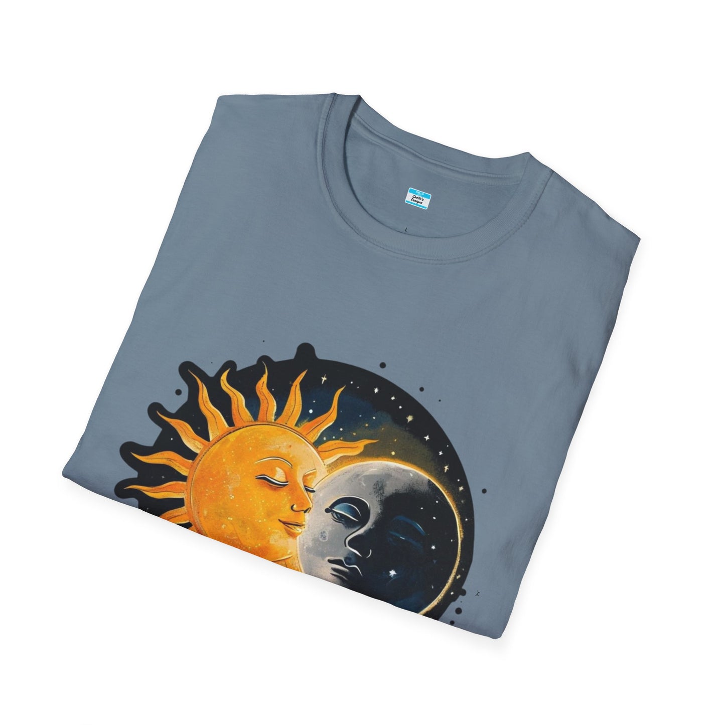 Lunar Kiss T-Shirt β Romantic Sun and Moon Celestial Graphic Tee