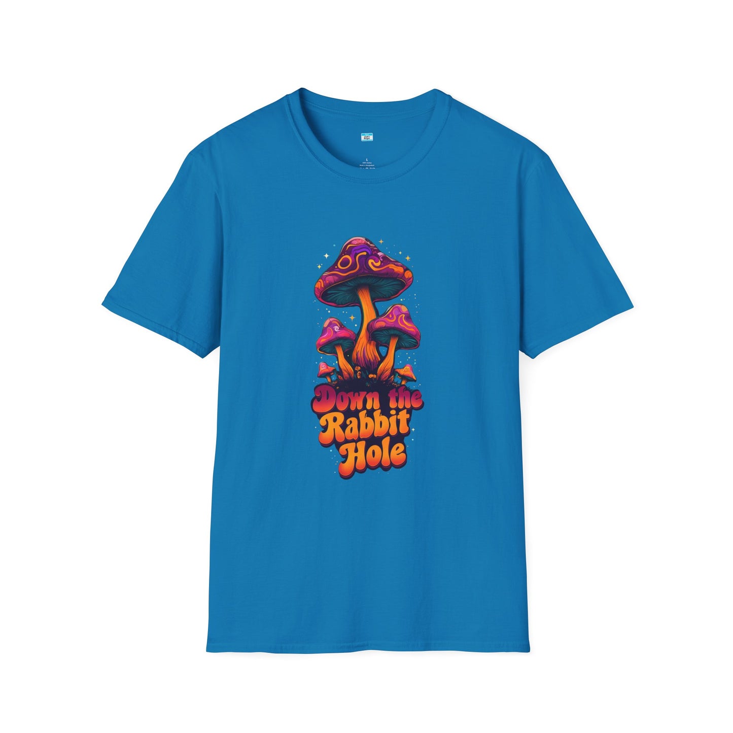 Down the Rabbit Hole T-Shirt – Trippy Psychedelic Mushroom Graphic Tee