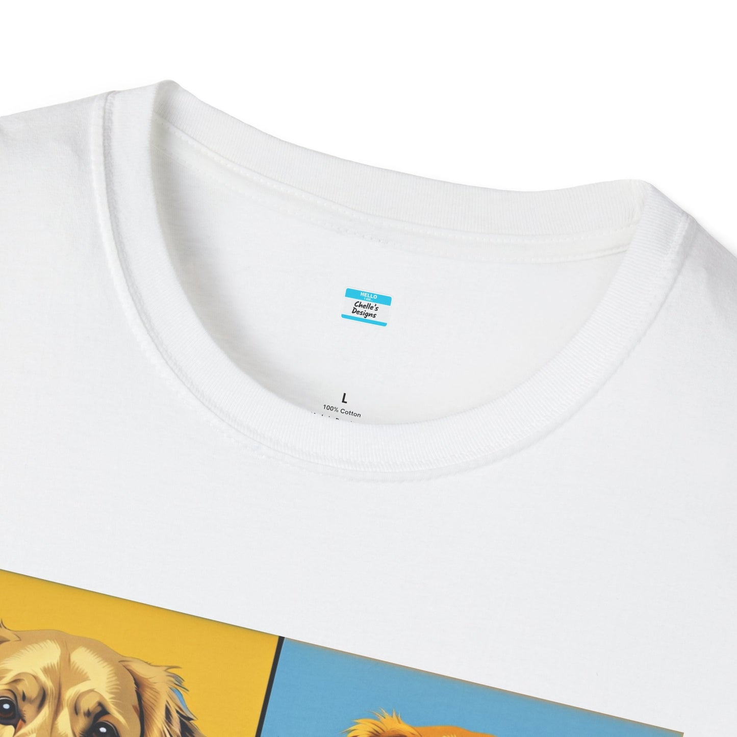 Pop Art Dog T-Shirt – Colorful Golden Retriever Graphic Tee for Dog Lovers