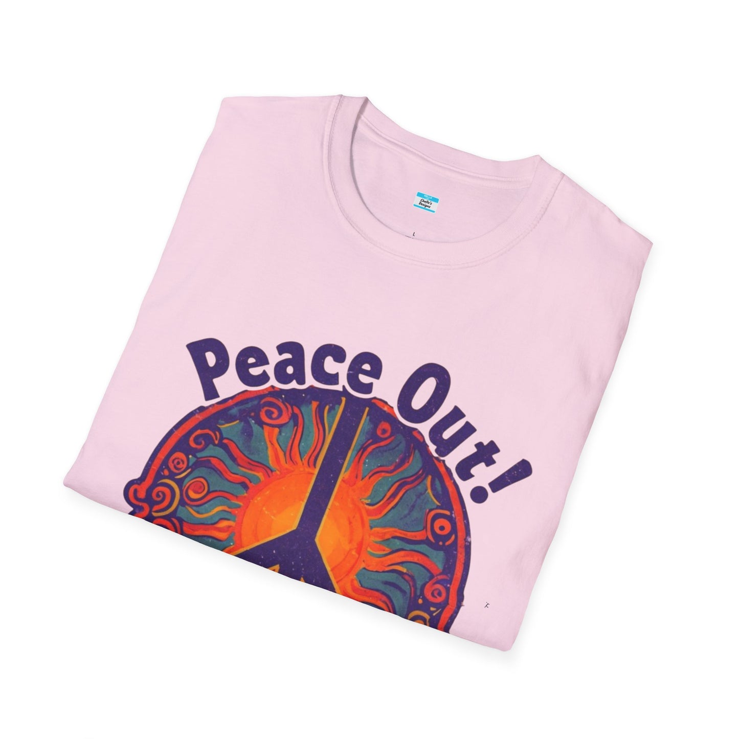 Peace Out! T-Shirt – Psychedelic Sun & Peace Sign Retro Rock Tee