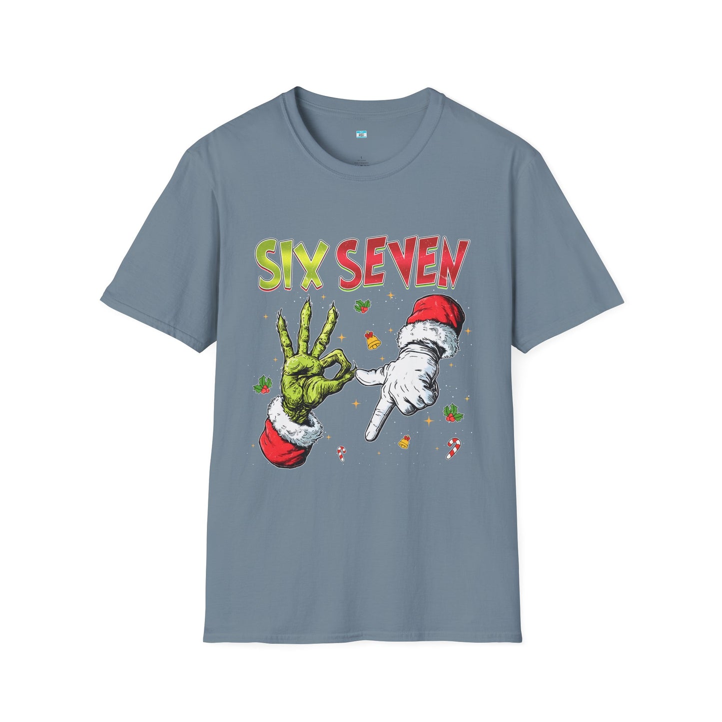 Funny Six Seven Christmas Shirt β Santa & Green Hand Holiday Humor Tee