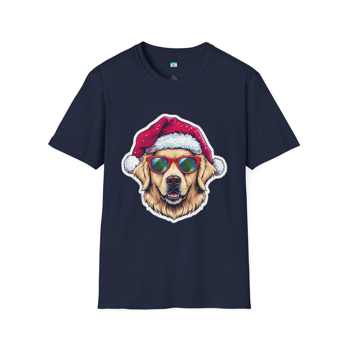 Christmas Dog T-Shirt β Cool Golden Retriever Santa Hat Holiday Tee