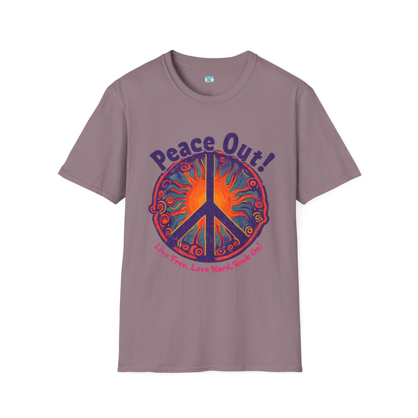 Peace Out! T-Shirt – Psychedelic Sun & Peace Sign Retro Rock Tee