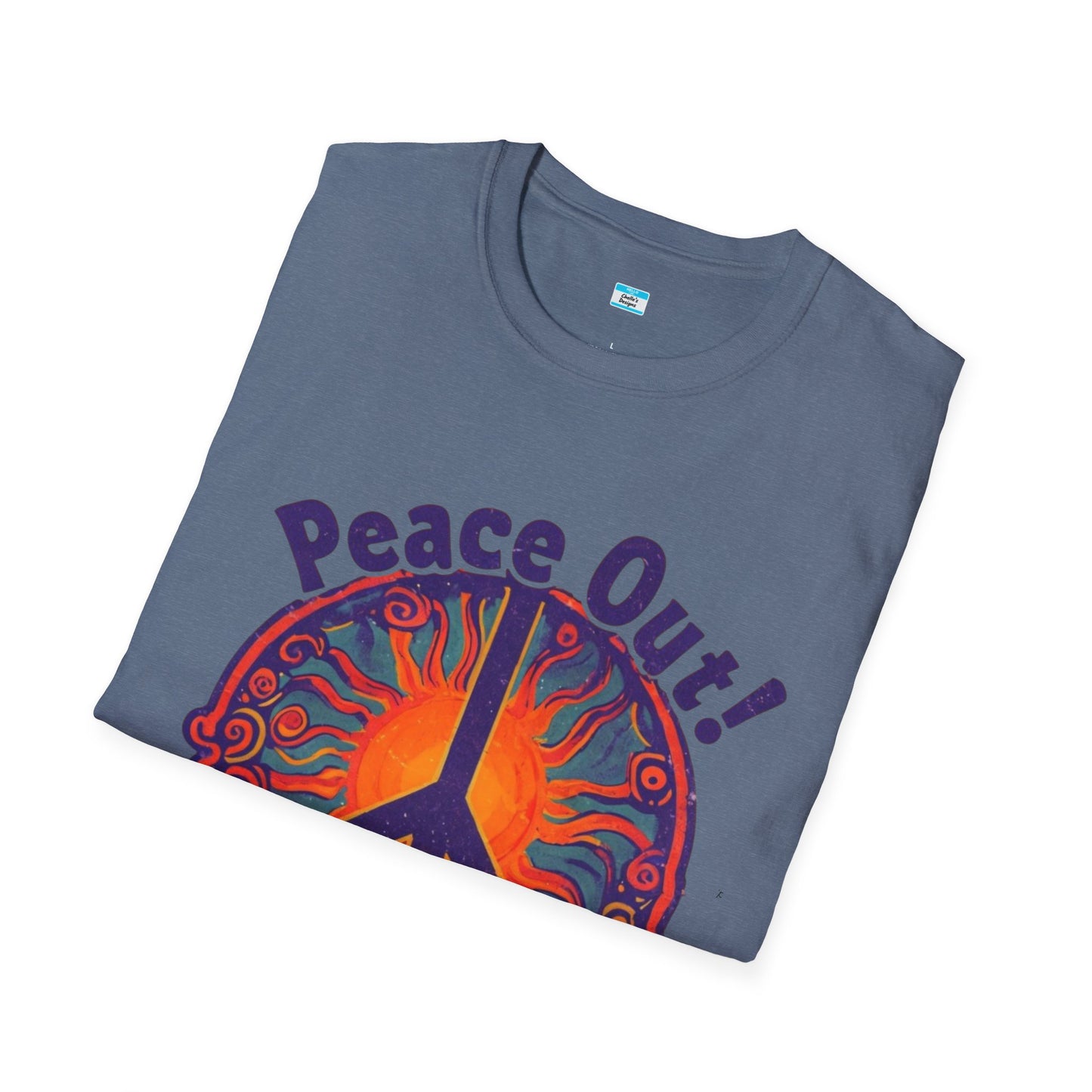 Peace Out! T-Shirt – Psychedelic Sun & Peace Sign Retro Rock Tee