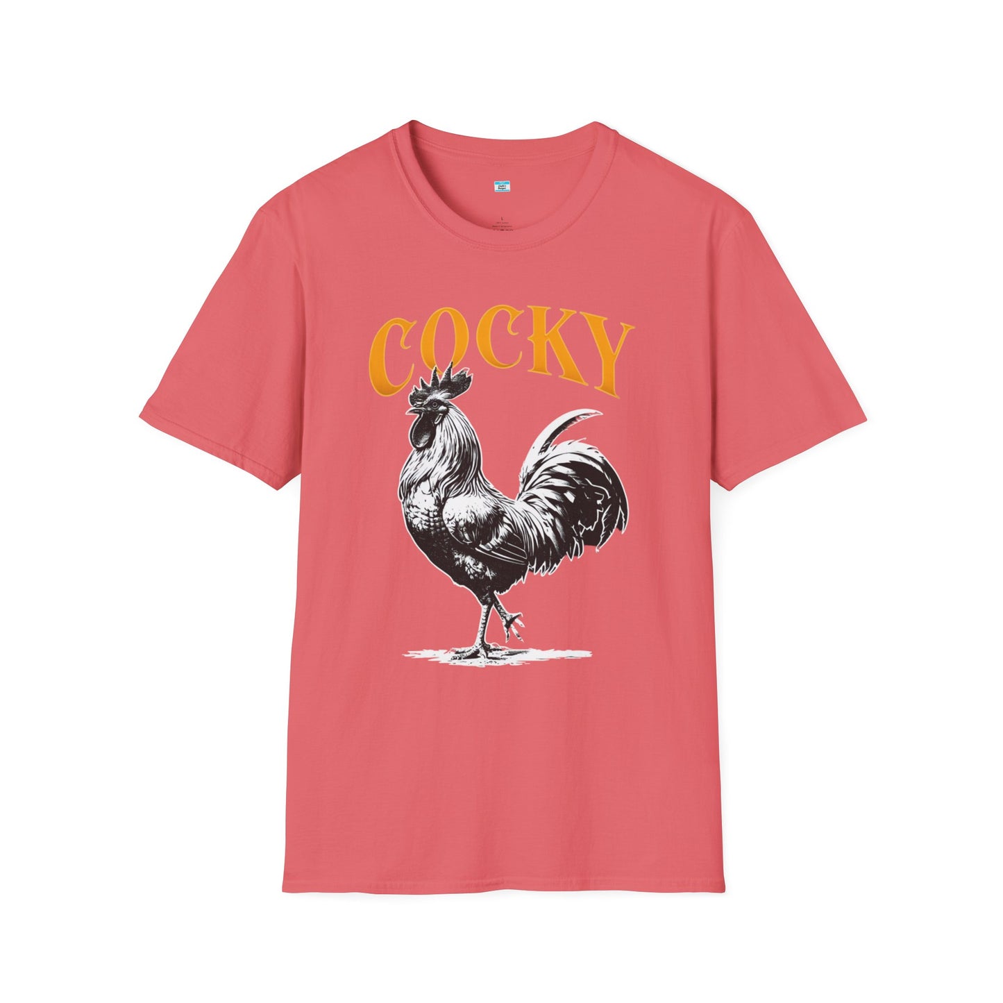 Cocky Rooster T-Shirt – Funny Farm Animal Graphic Tee, Bold Chicken Humor Shirt