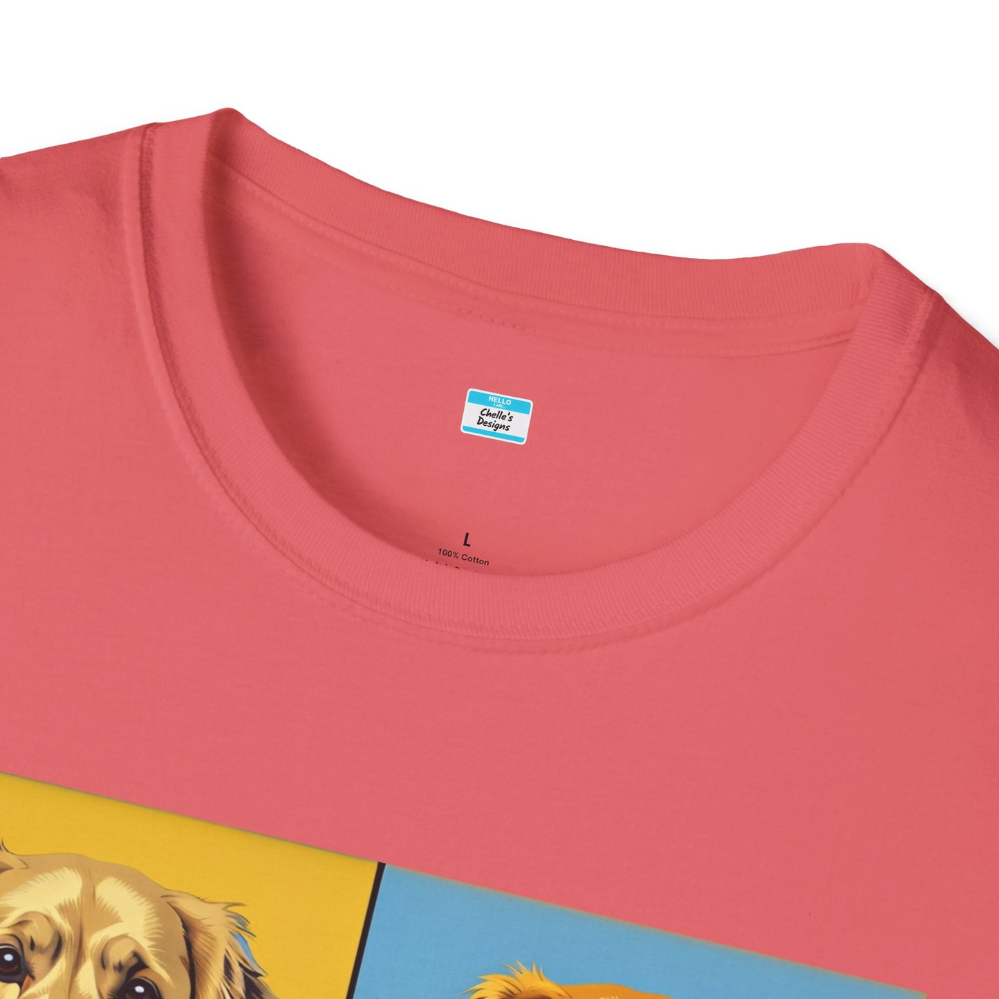 Pop Art Dog T-Shirt – Colorful Golden Retriever Graphic Tee for Dog Lovers