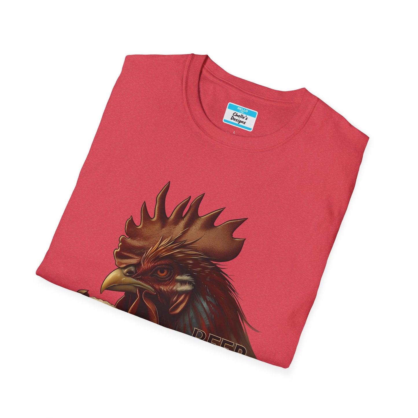 Beer & Wings T-Shirt | Funny Chicken Drinking Beer Graphic Tee for Men & Women