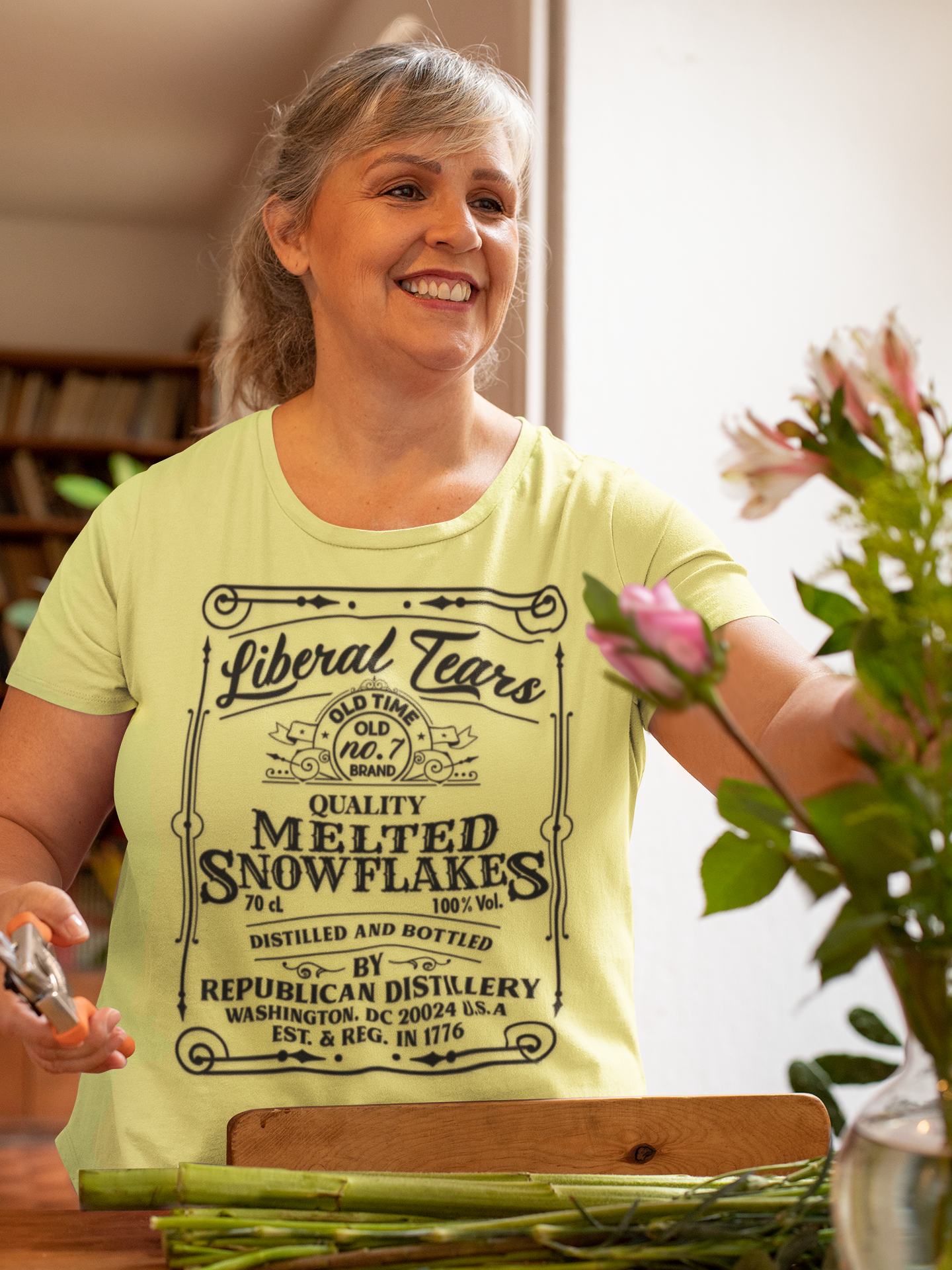 Liberal Tears Vintage Whiskey Label Political Humor T Shirt